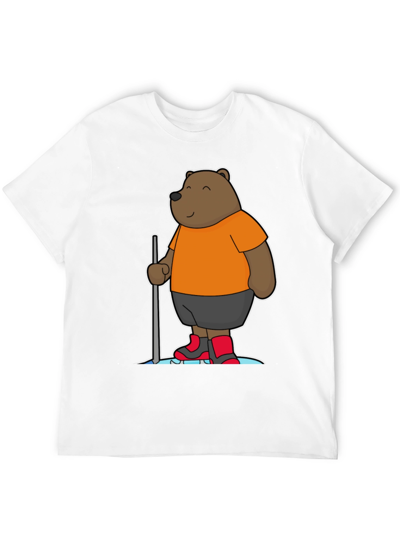 Funny Bear Cartoon Black T-Shirt
