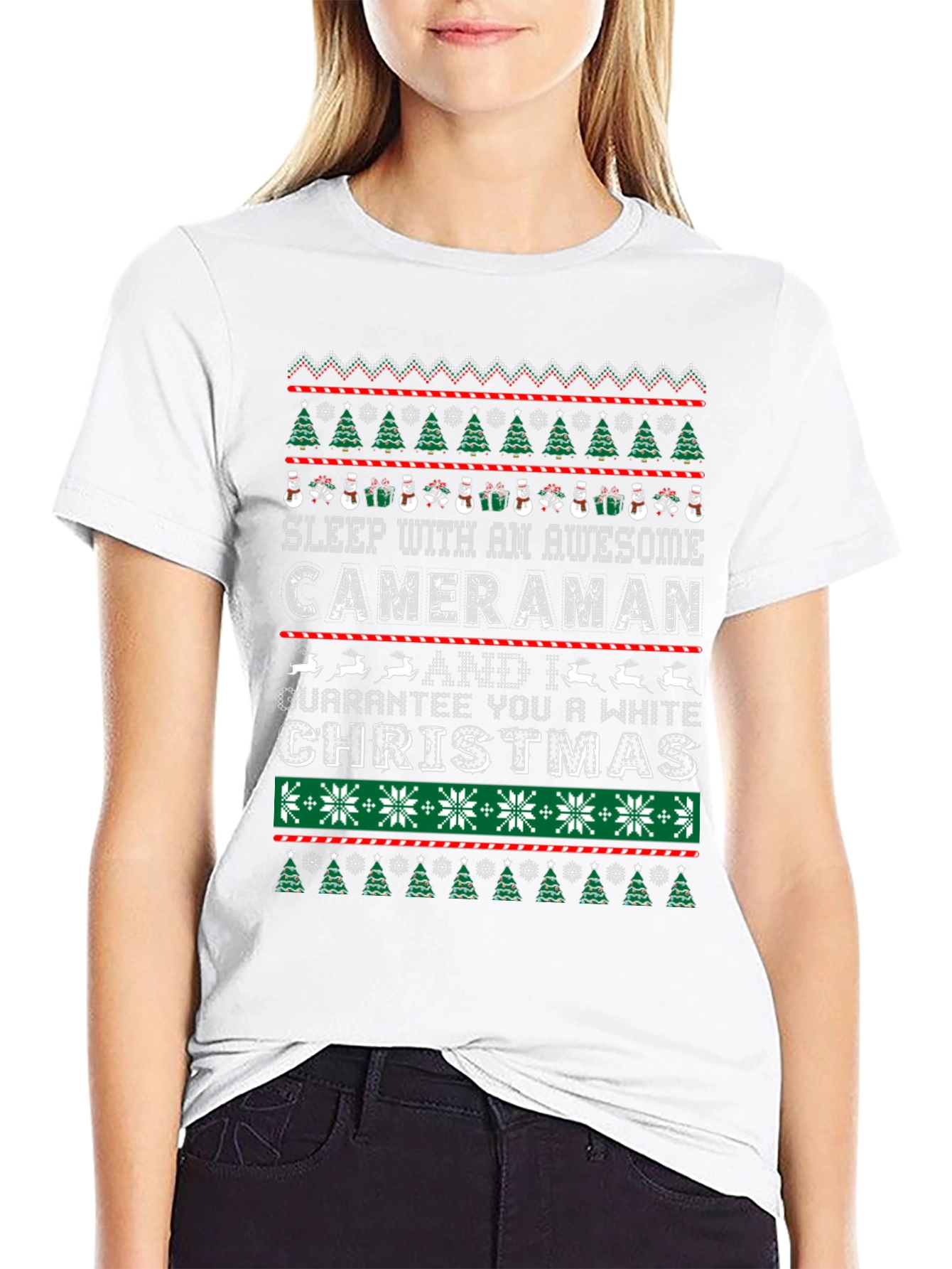 Awesome Cameraman Ugly Christmas Sweater T-Shirt