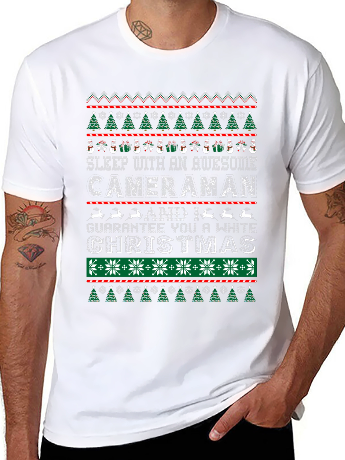 Awesome Cameraman Ugly Christmas Sweater T-Shirt