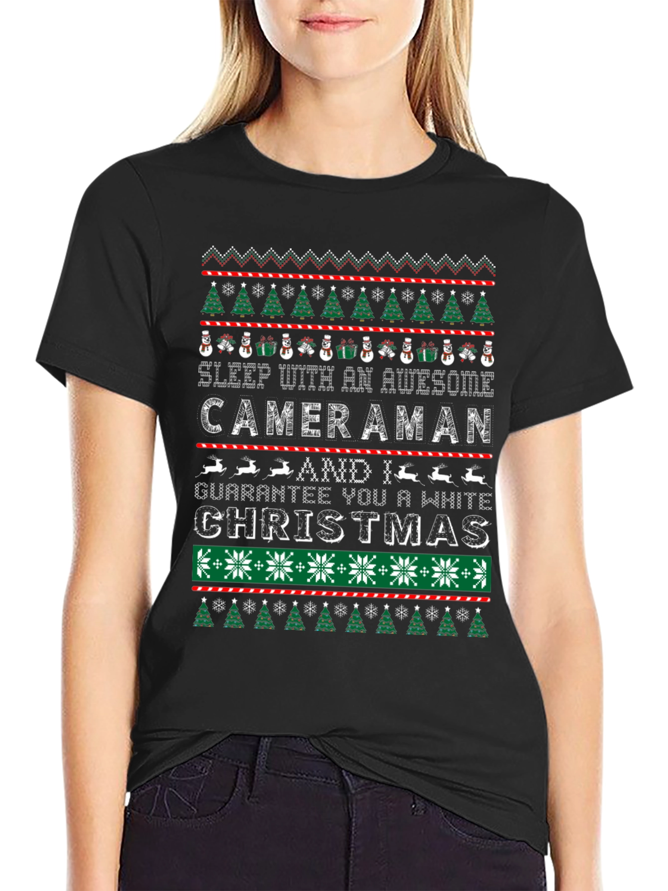 Awesome Cameraman Ugly Christmas Sweater T-Shirt