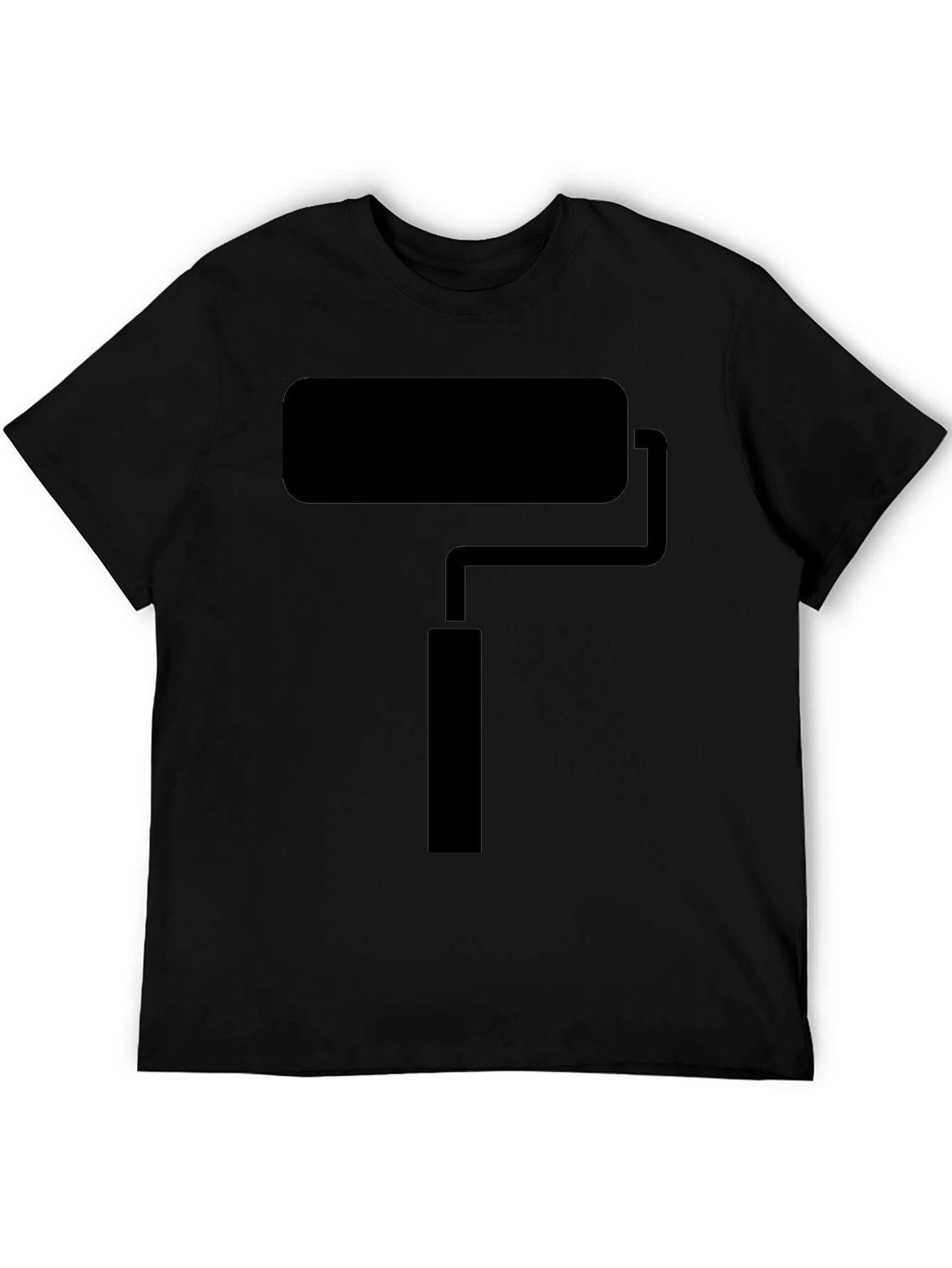 Paint Roller Graphic Tee - Black Crew Neck T-Shirt