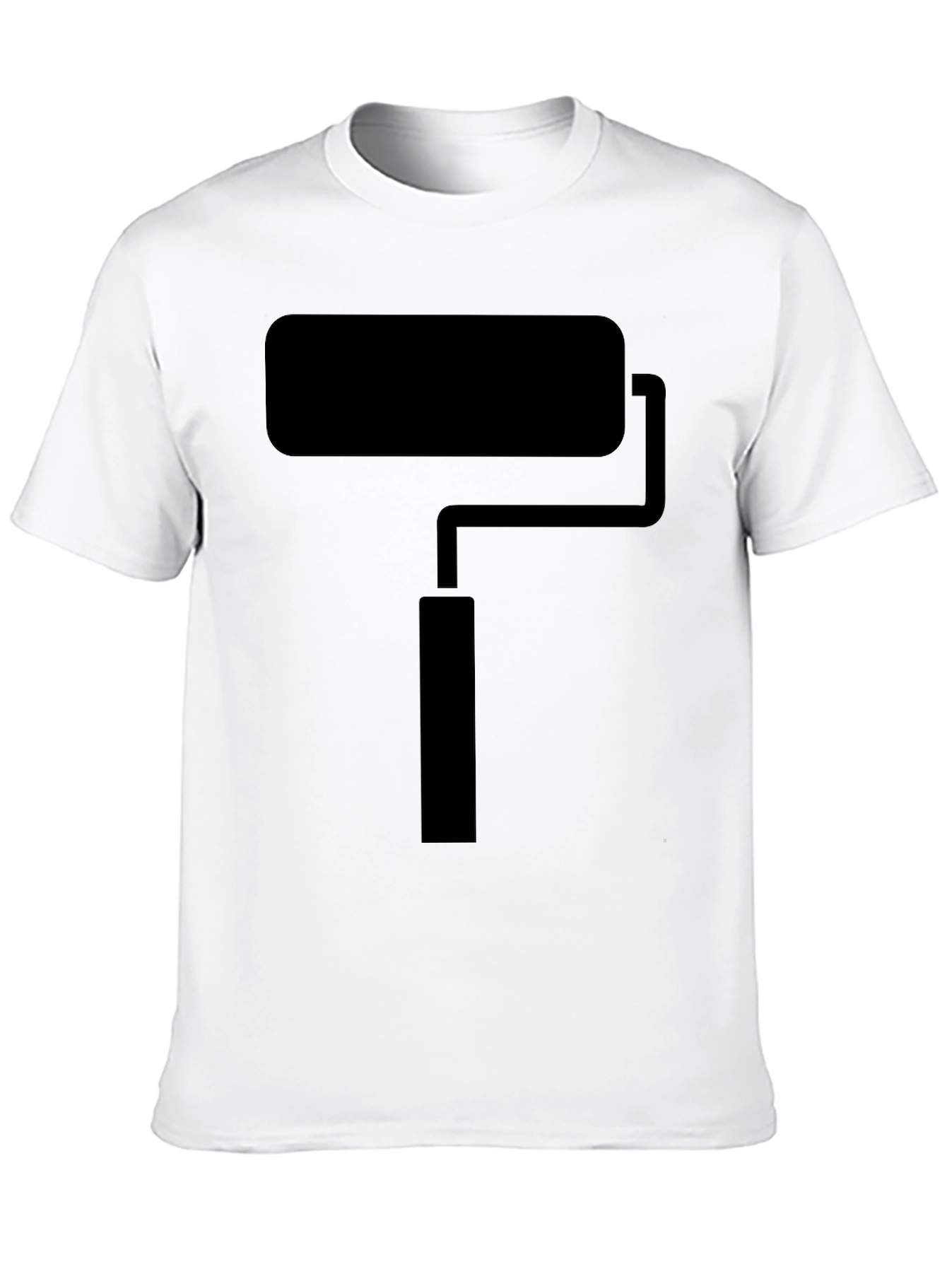 Paint Roller Graphic Tee - Black Crew Neck T-Shirt