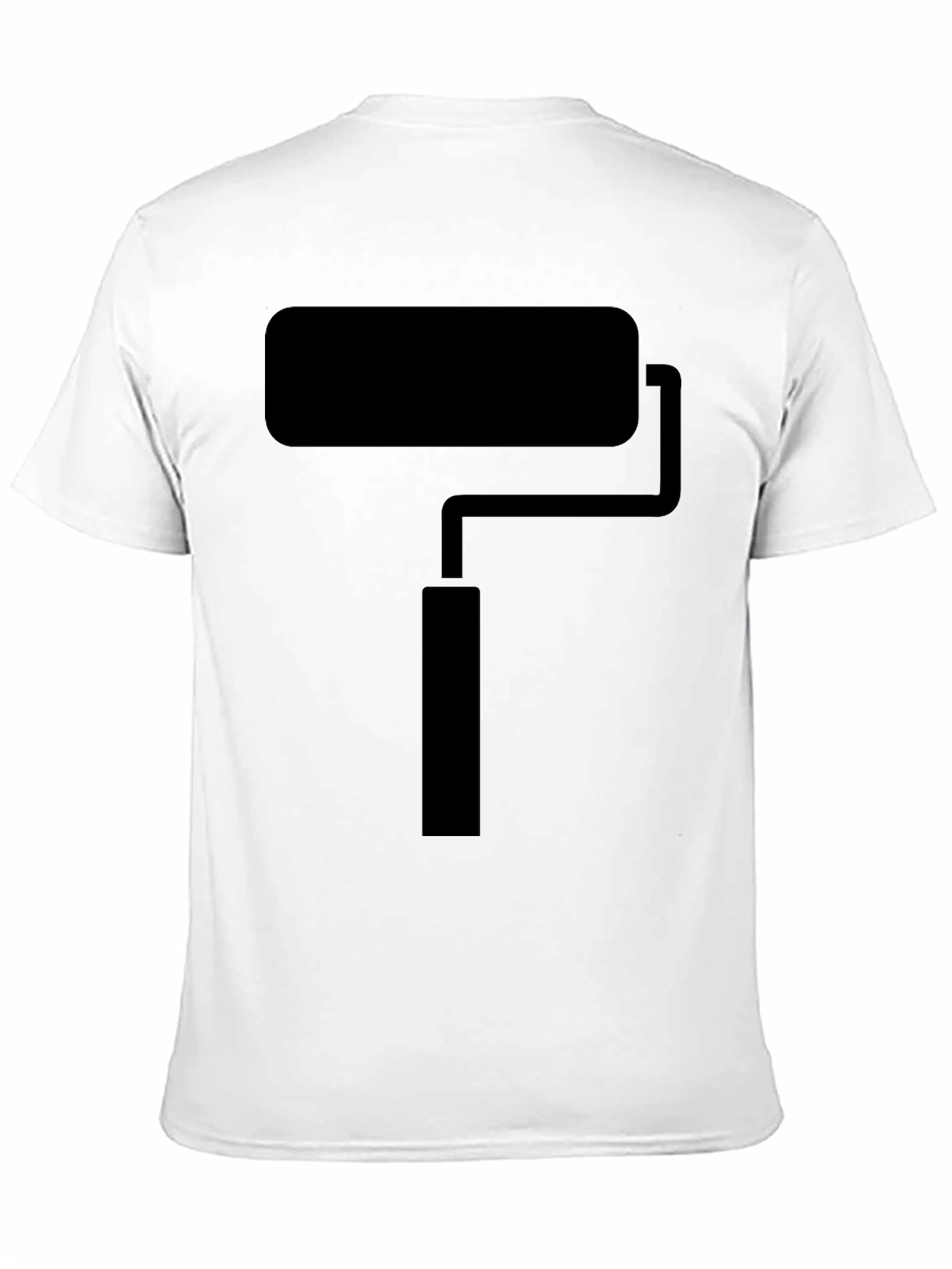 Paint Roller Graphic Tee - Black Crew Neck T-Shirt