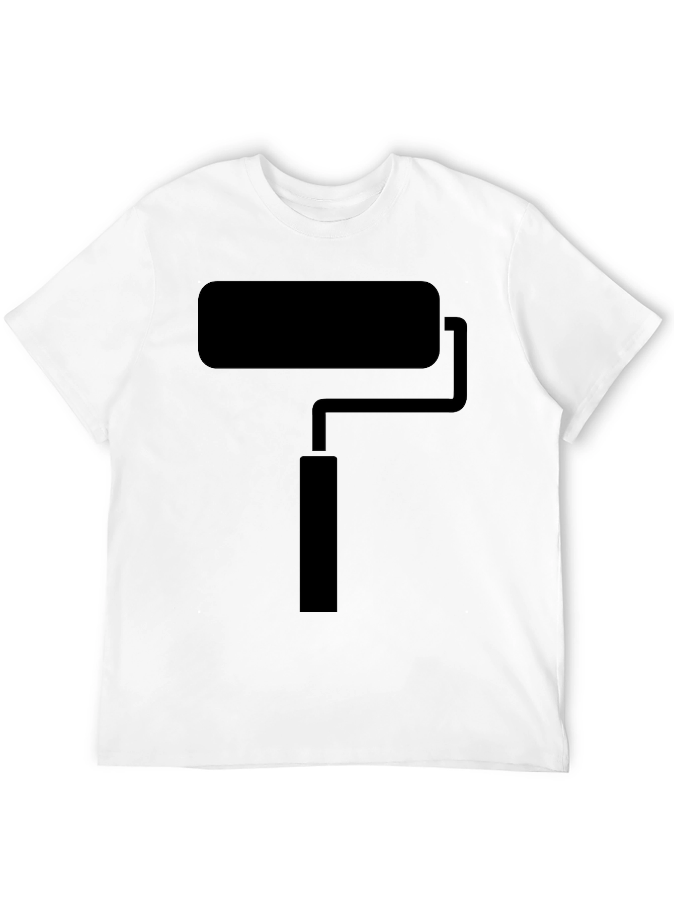Paint Roller Graphic Tee - Black Crew Neck T-Shirt