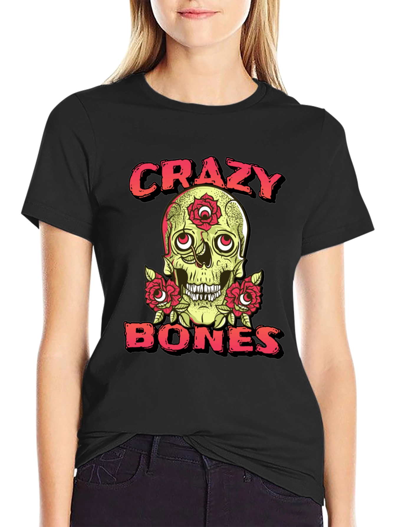 Crazy Bones Skull Graphic T-Shirt