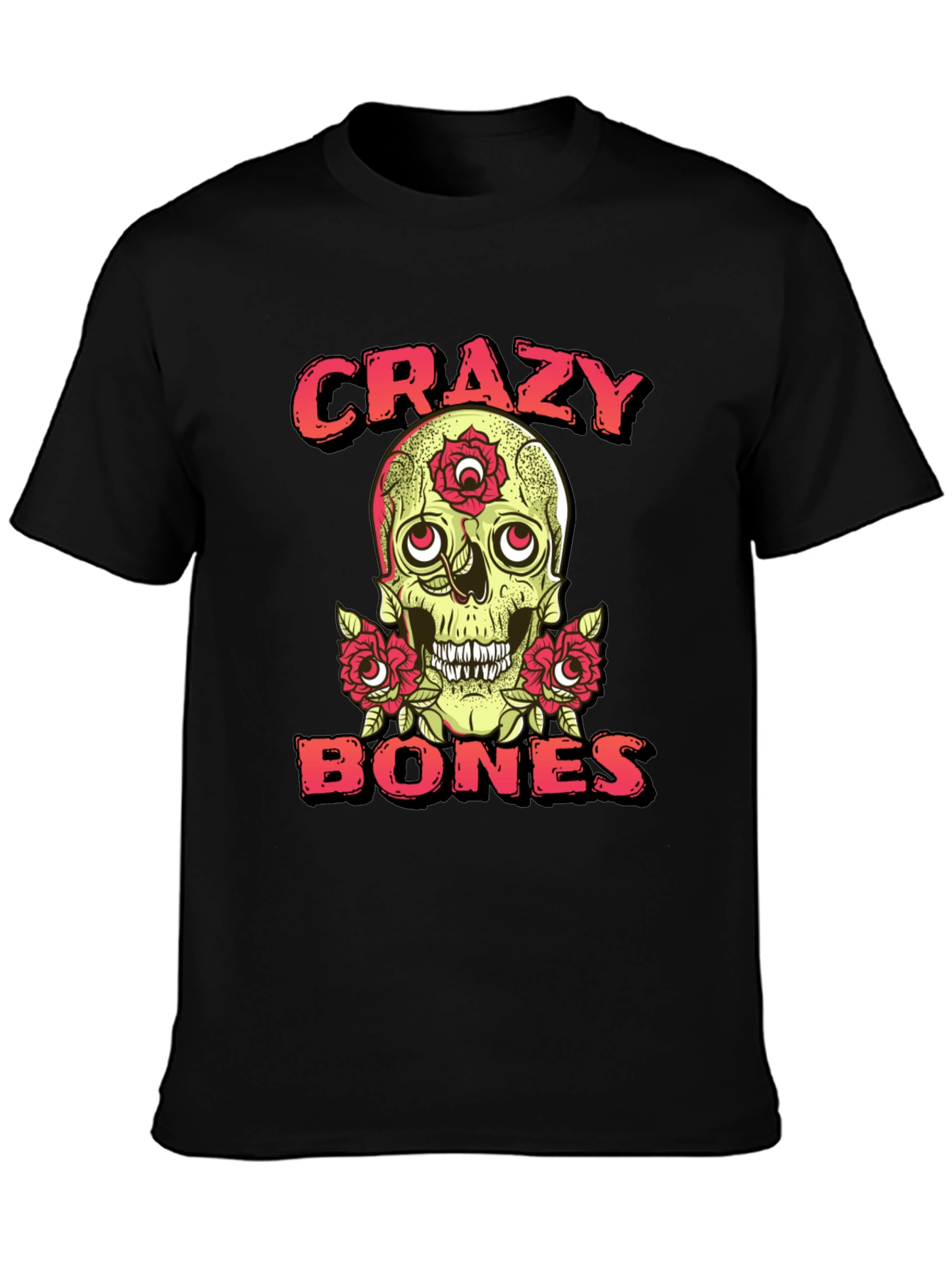 Crazy Bones Skull Graphic T-Shirt