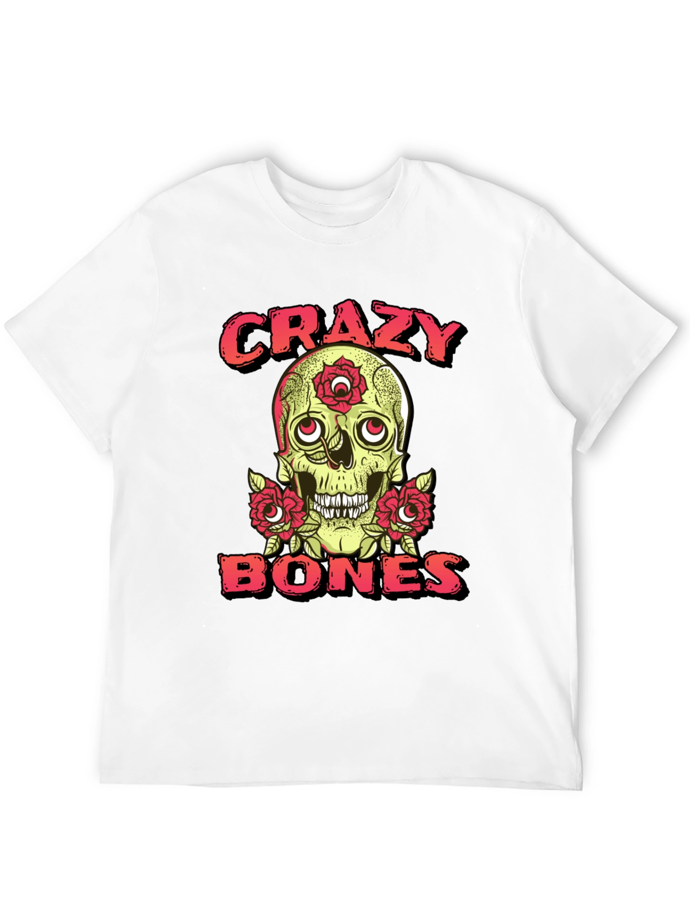 Crazy Bones Skull Graphic T-Shirt
