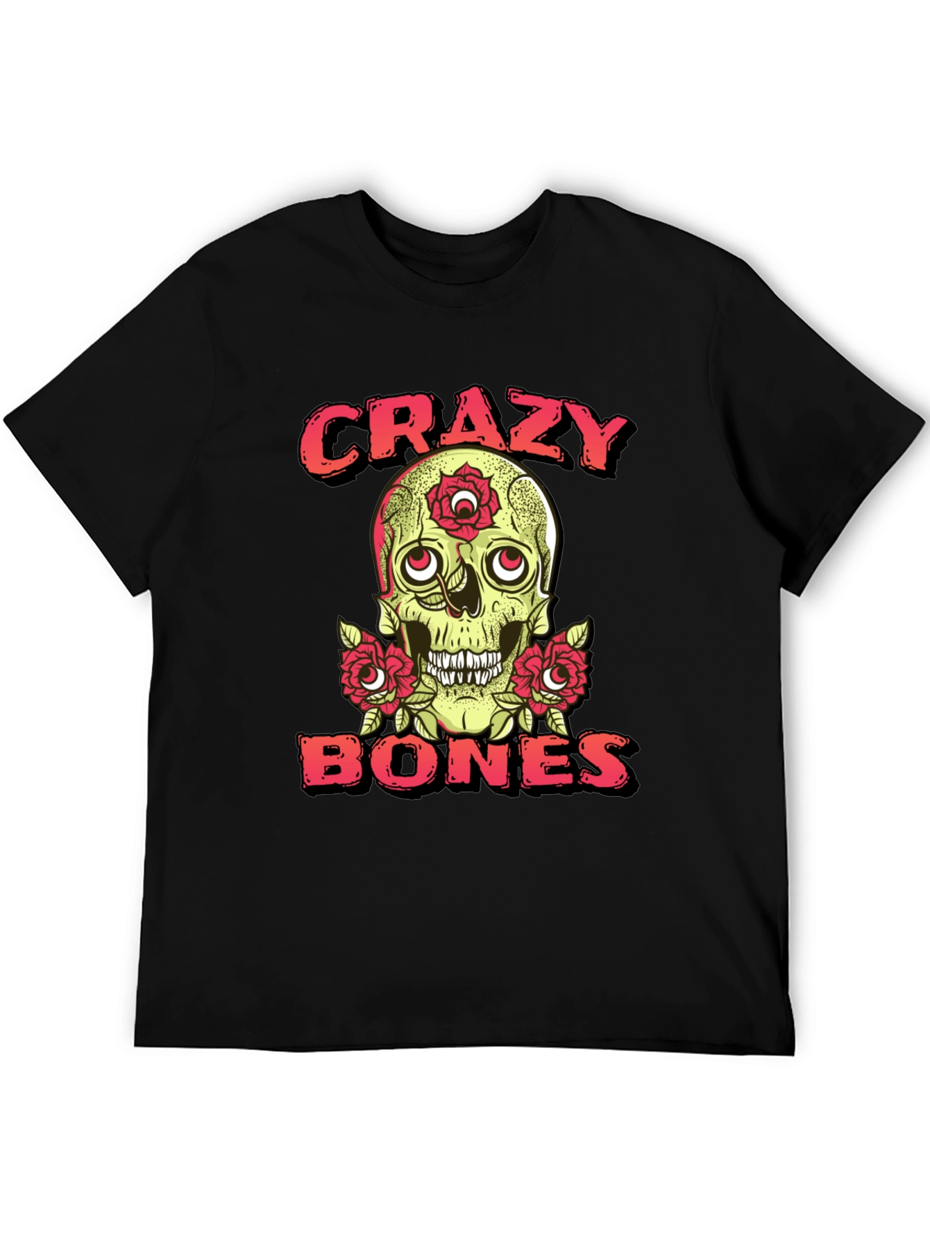 Crazy Bones Skull Graphic T-Shirt