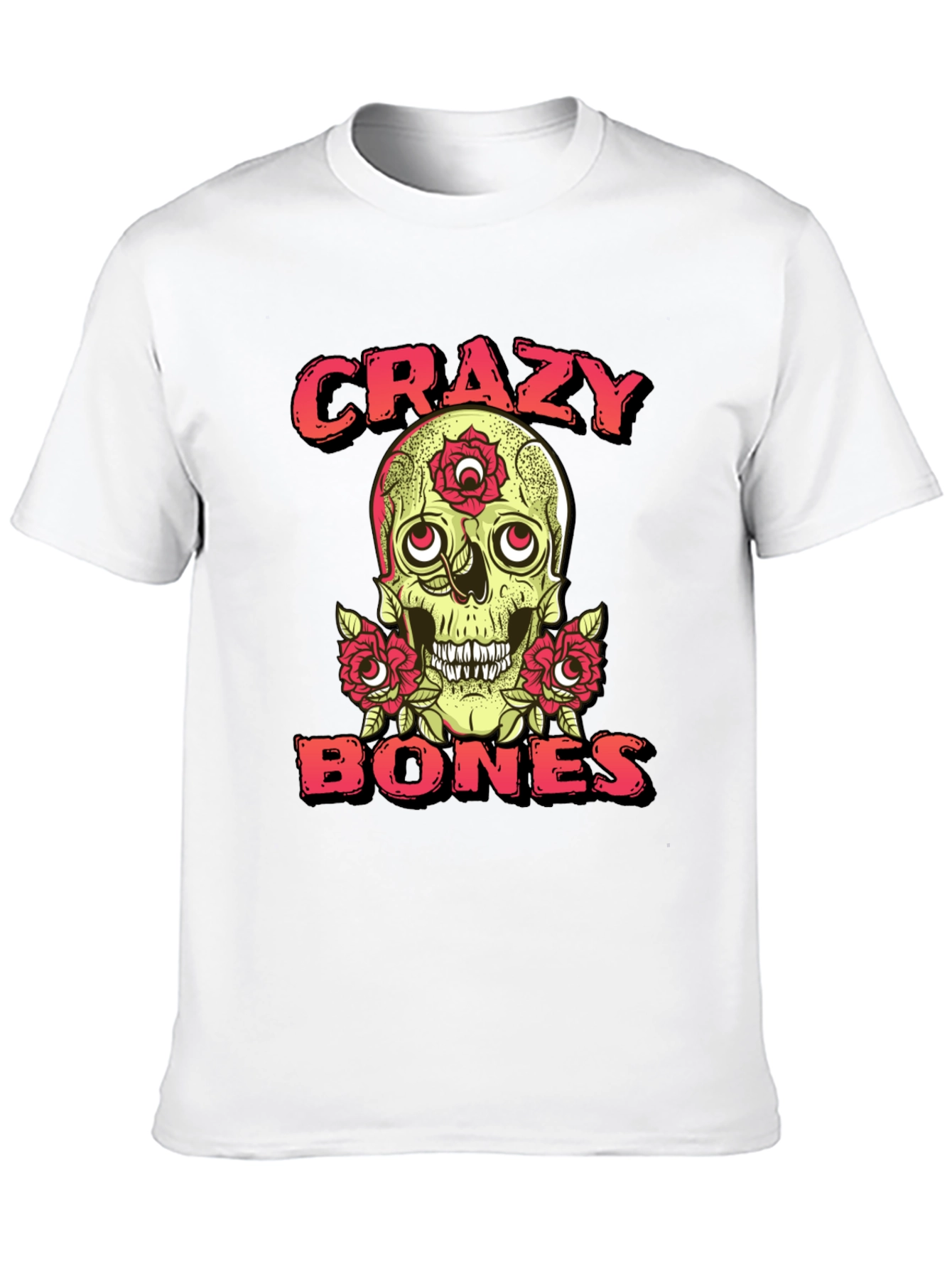 Crazy Bones Skull Graphic T-Shirt