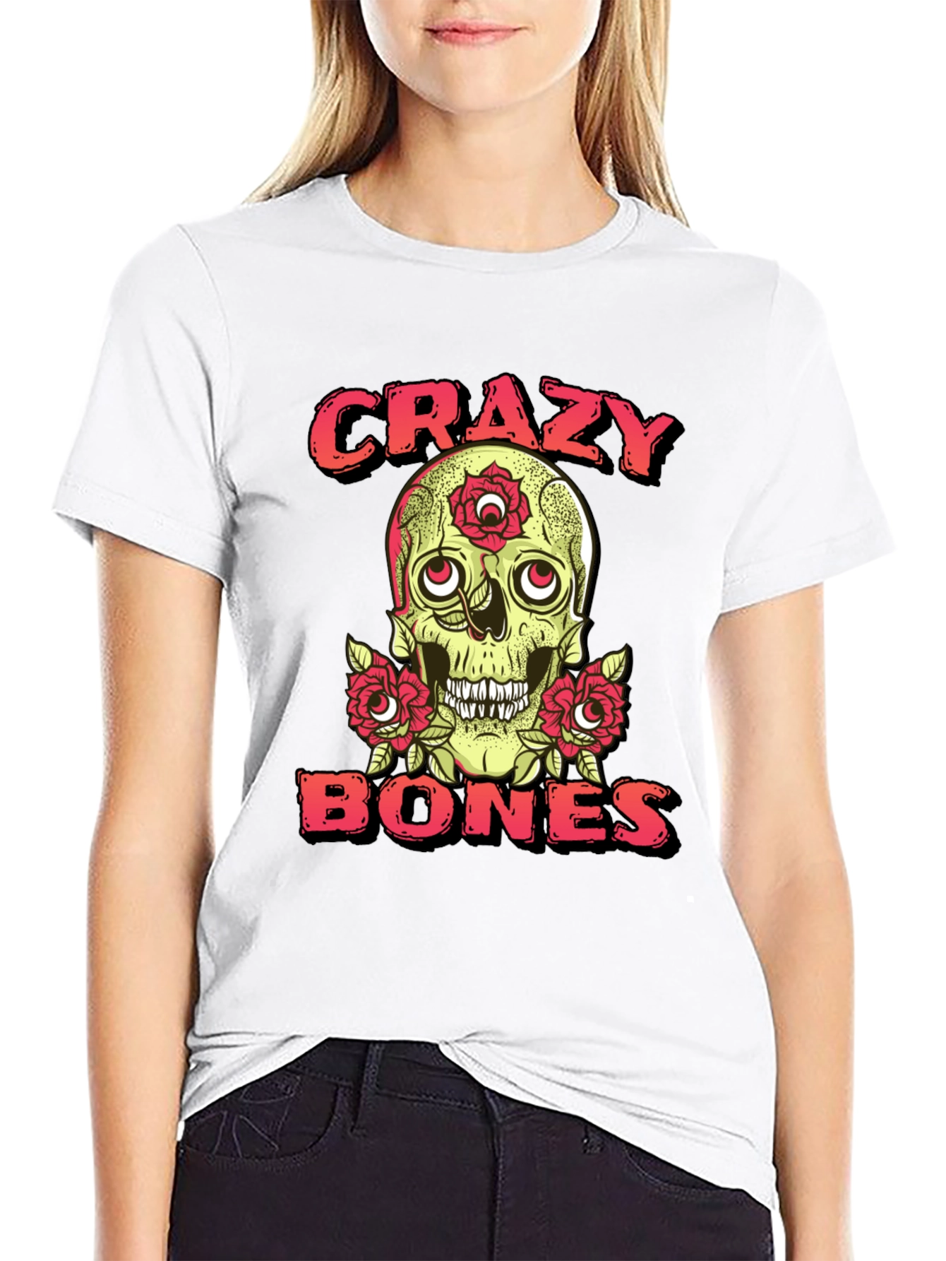 Crazy Bones Skull Graphic T-Shirt