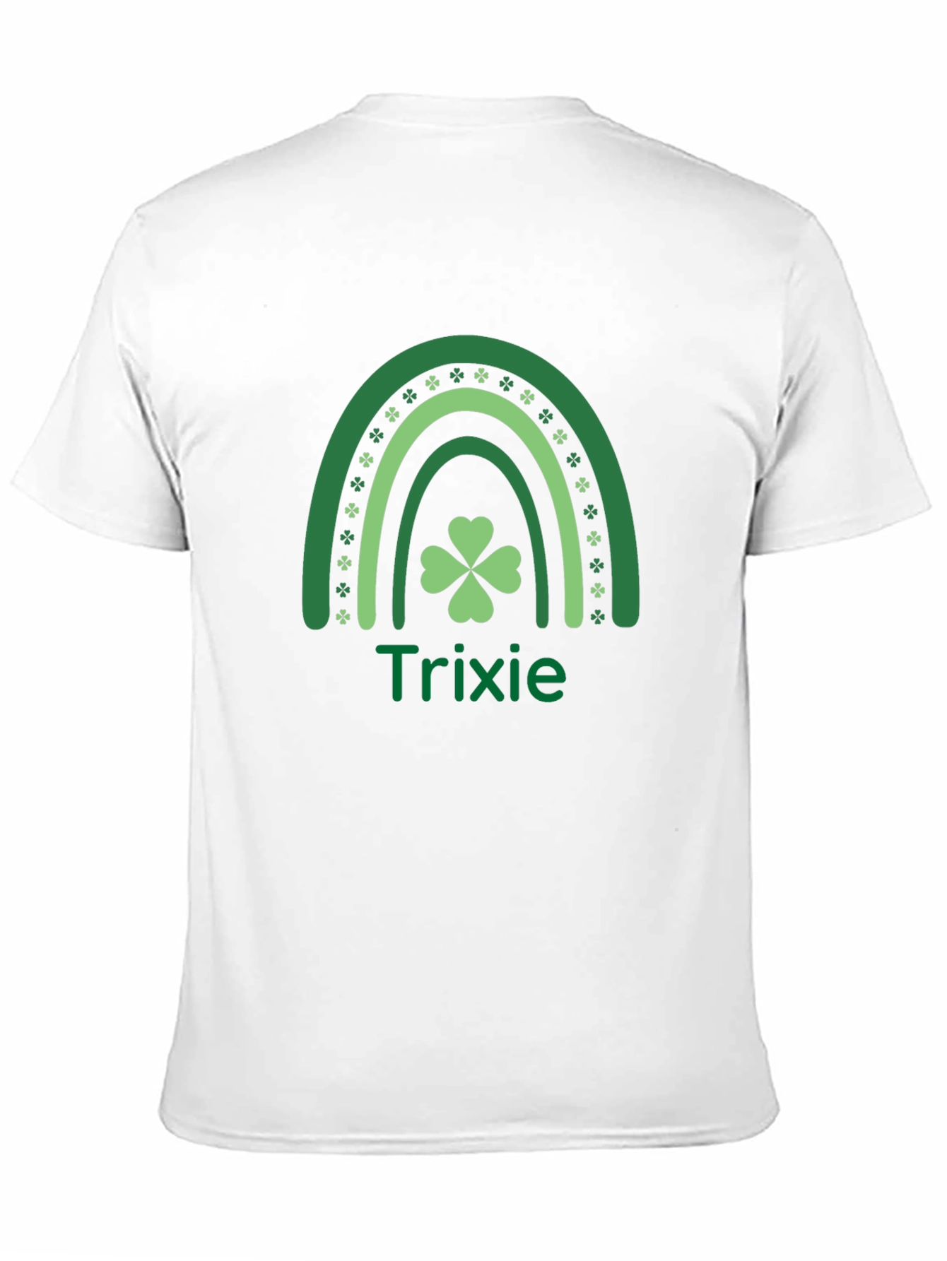 St. Patricks Day T-Shirt - Trixie Shamrock Rainbow Design