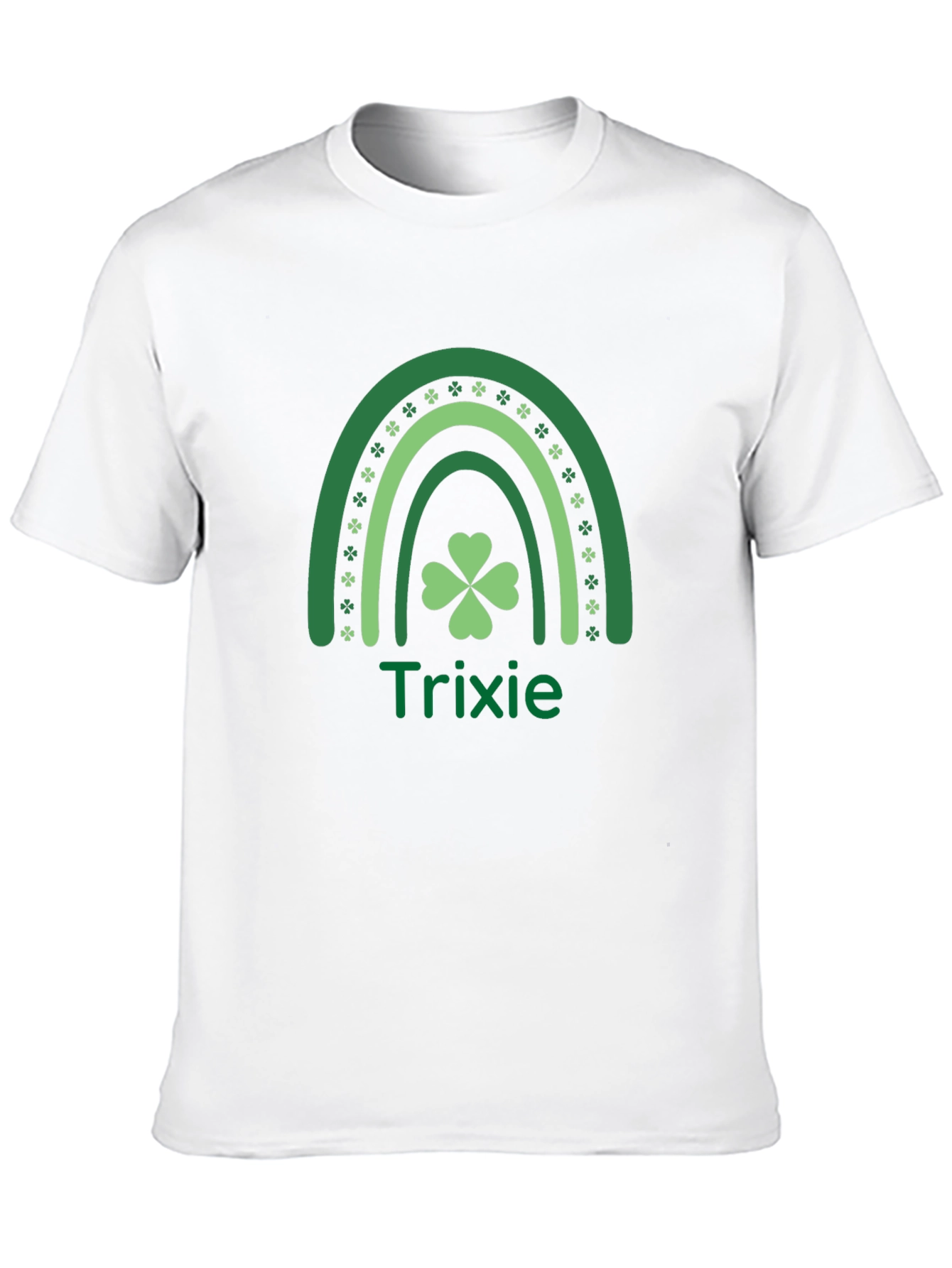 St. Patricks Day T-Shirt - Trixie Shamrock Rainbow Design
