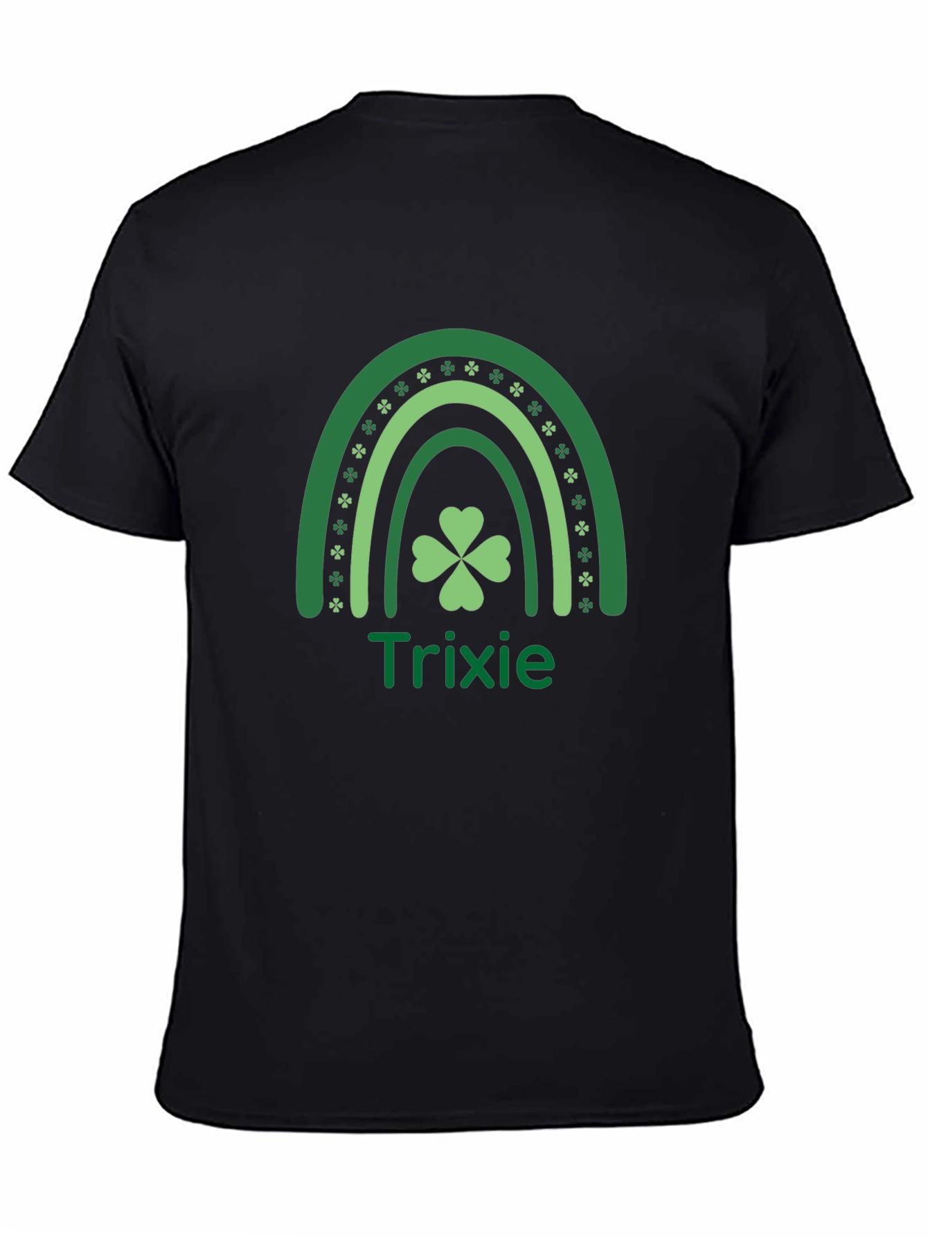 St. Patricks Day T-Shirt - Trixie Shamrock Rainbow Design