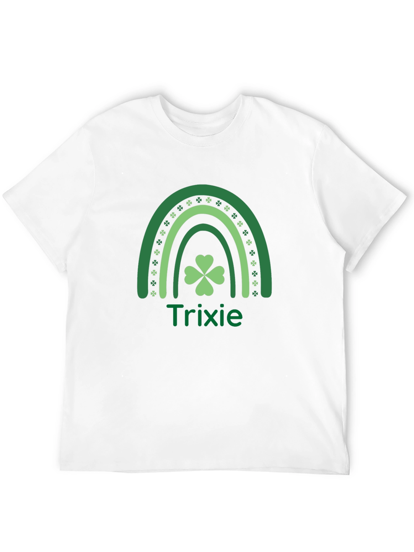 St. Patricks Day T-Shirt - Trixie Shamrock Rainbow Design