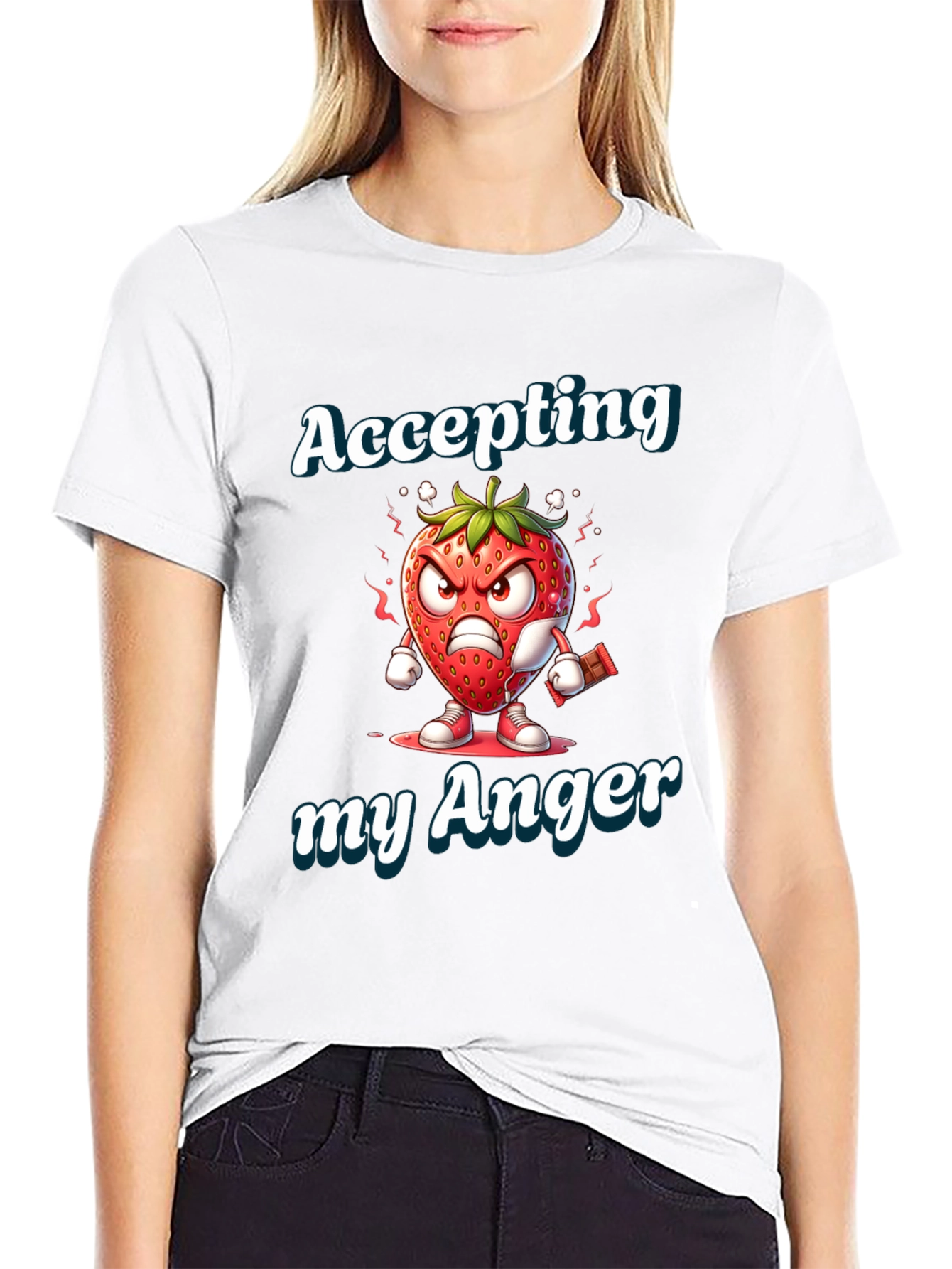Accepting My Anger T-Shirt - Funny Angry Strawberry Tee