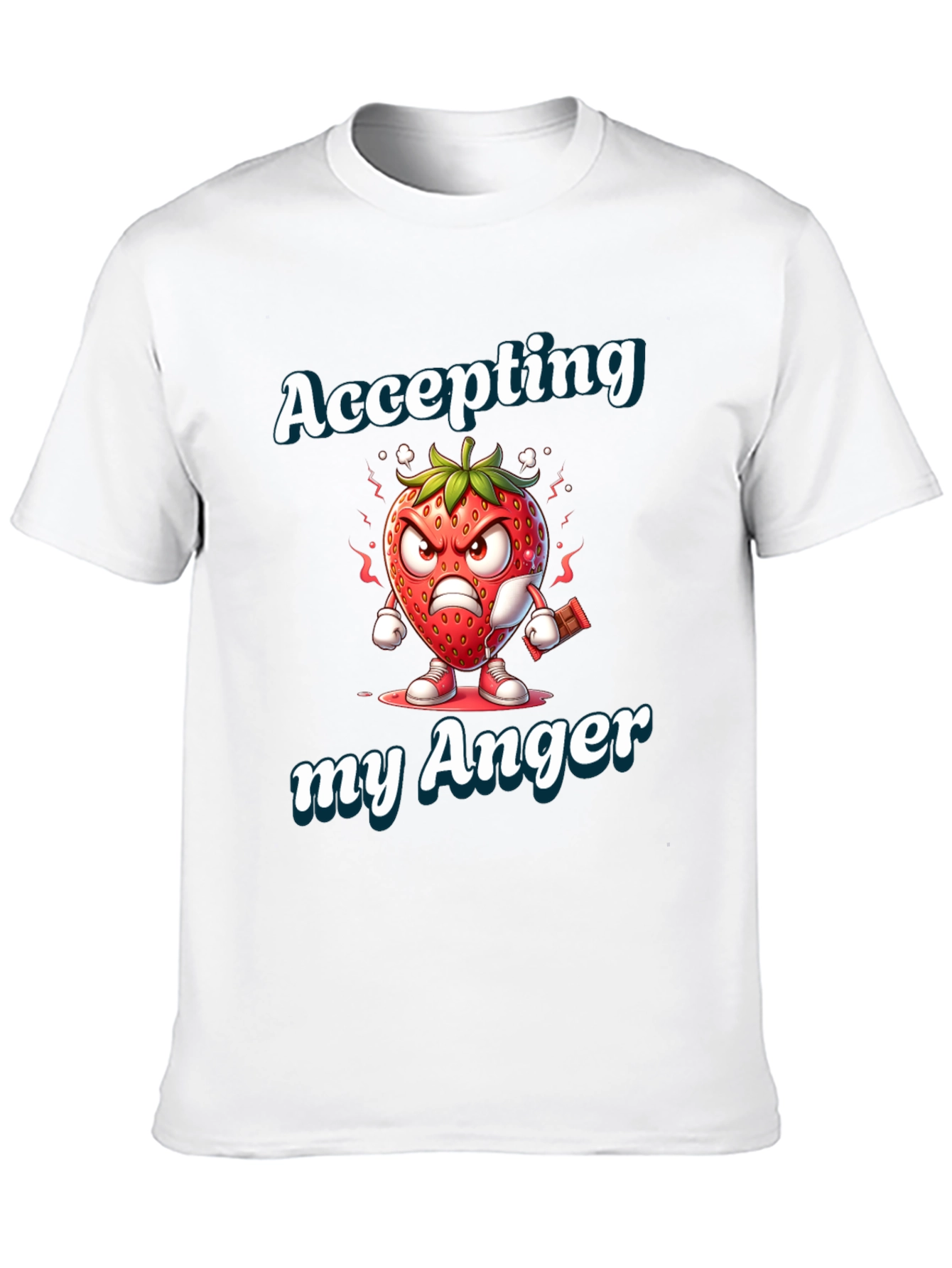 Accepting My Anger T-Shirt - Funny Angry Strawberry Tee