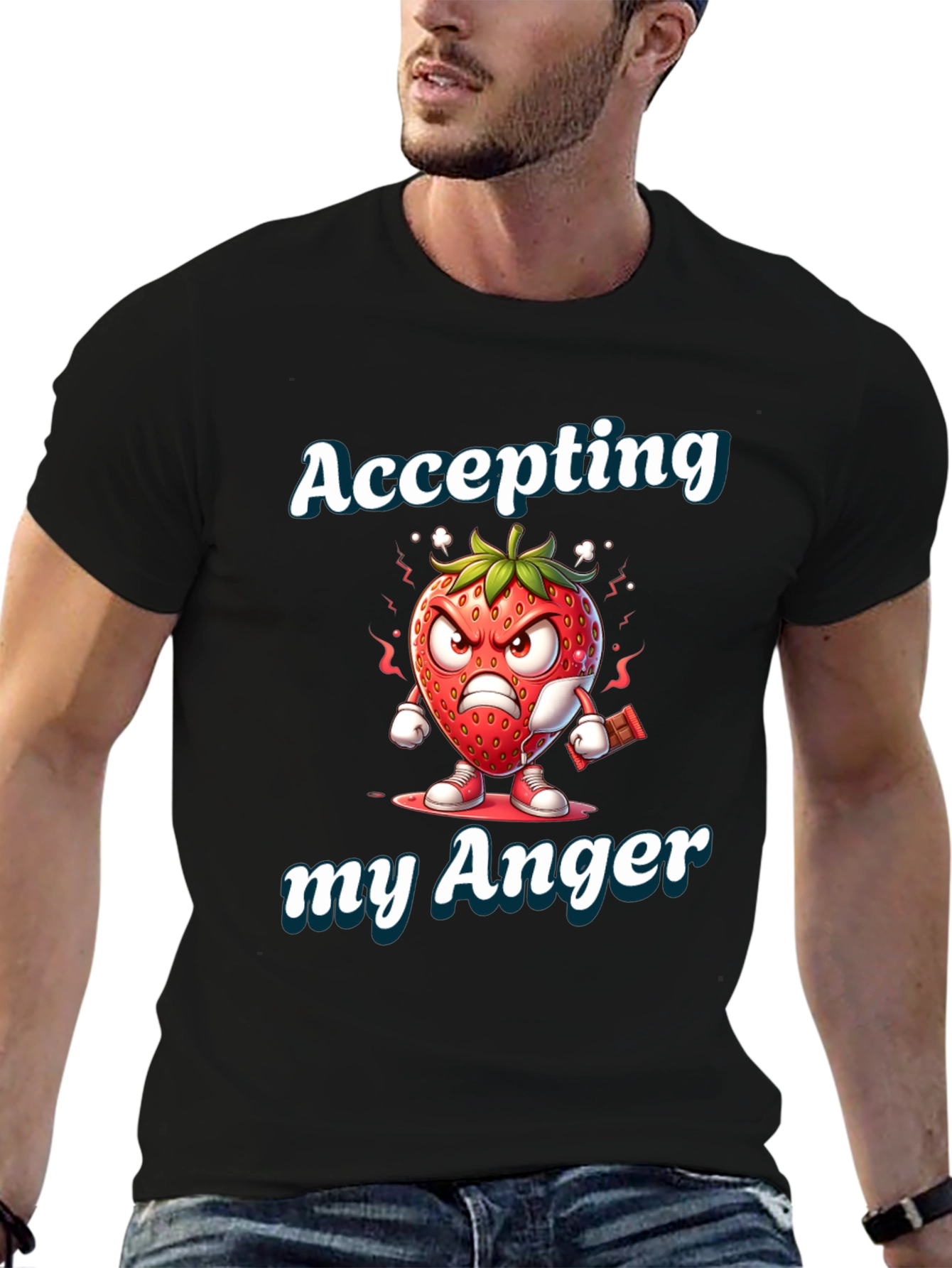 Accepting My Anger T-Shirt - Funny Angry Strawberry Tee
