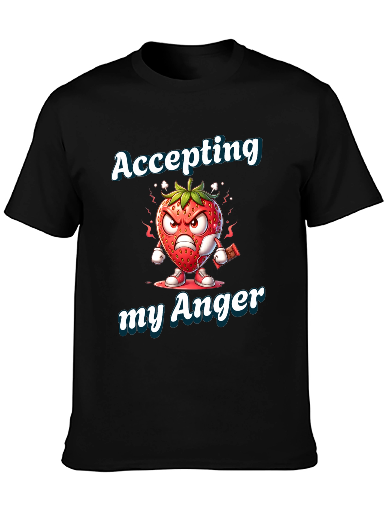 Accepting My Anger T-Shirt - Funny Angry Strawberry Tee