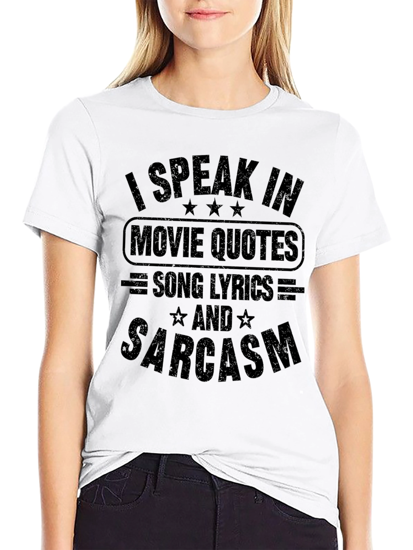 Movie Quotes Song Lyrics & Sarcasm Black T-Shirt