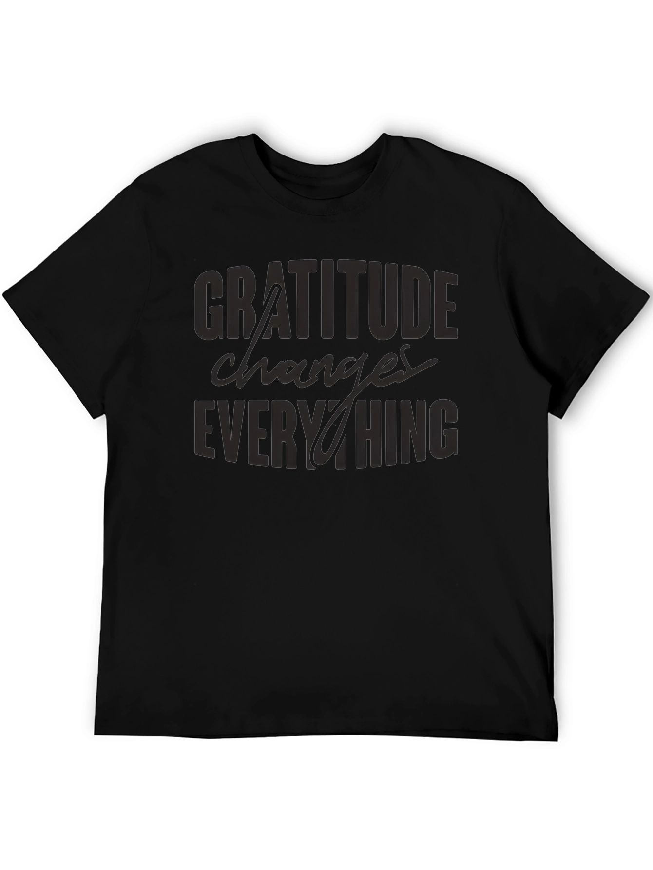 Gratitude Changes Everything Black Graphic Tee
