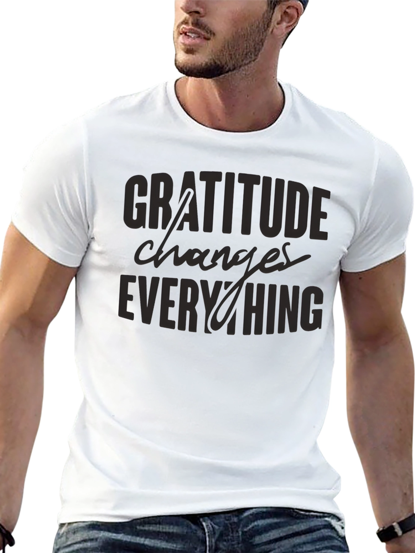 Gratitude Changes Everything Black Graphic Tee