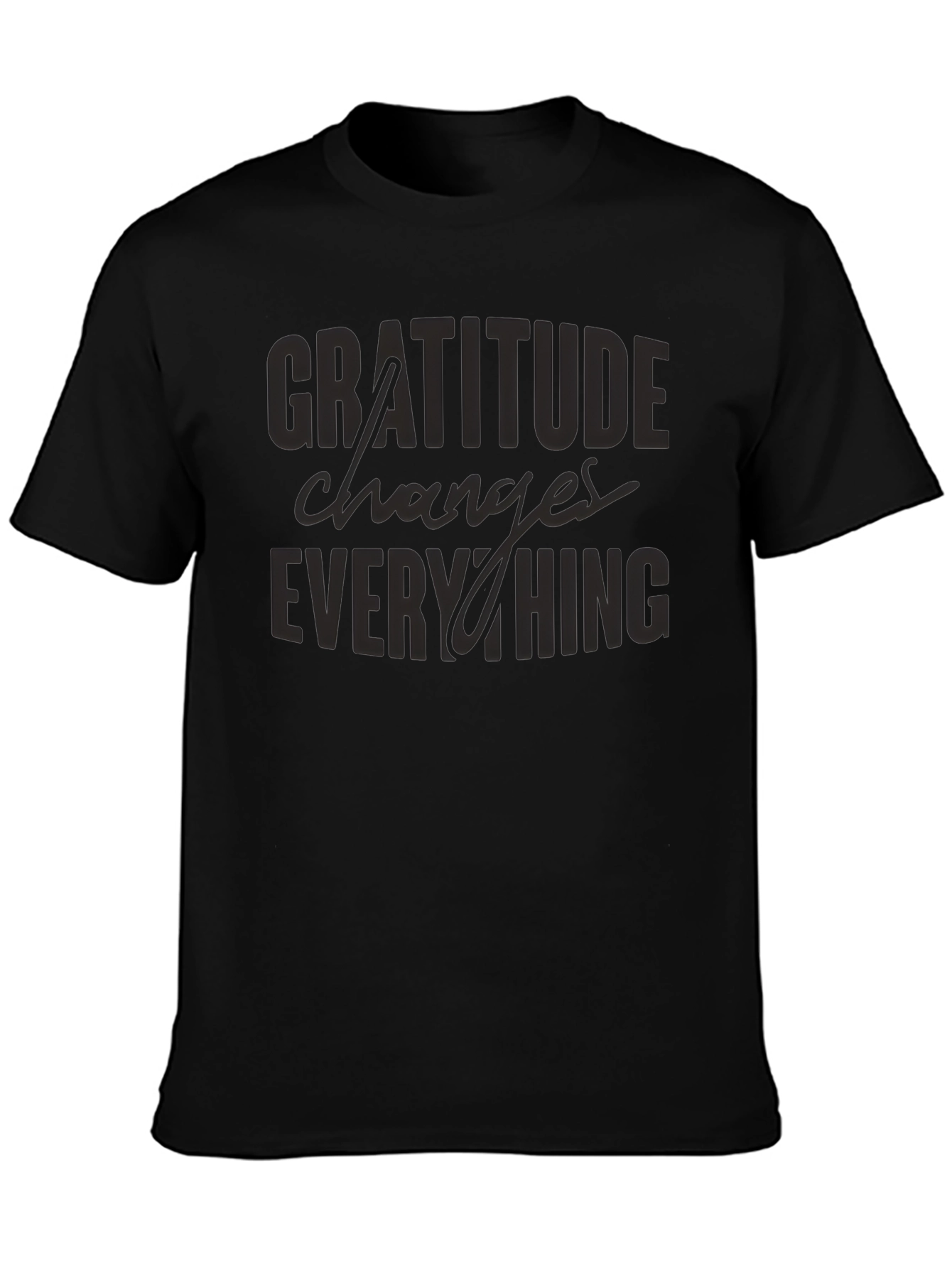 Gratitude Changes Everything Black Graphic Tee