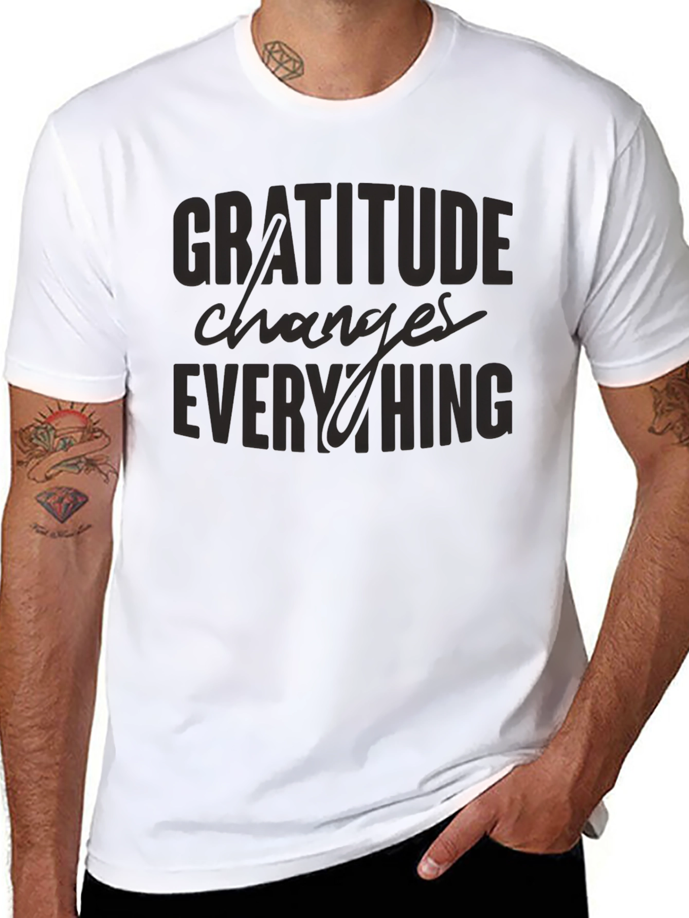 Gratitude Changes Everything Black Graphic Tee