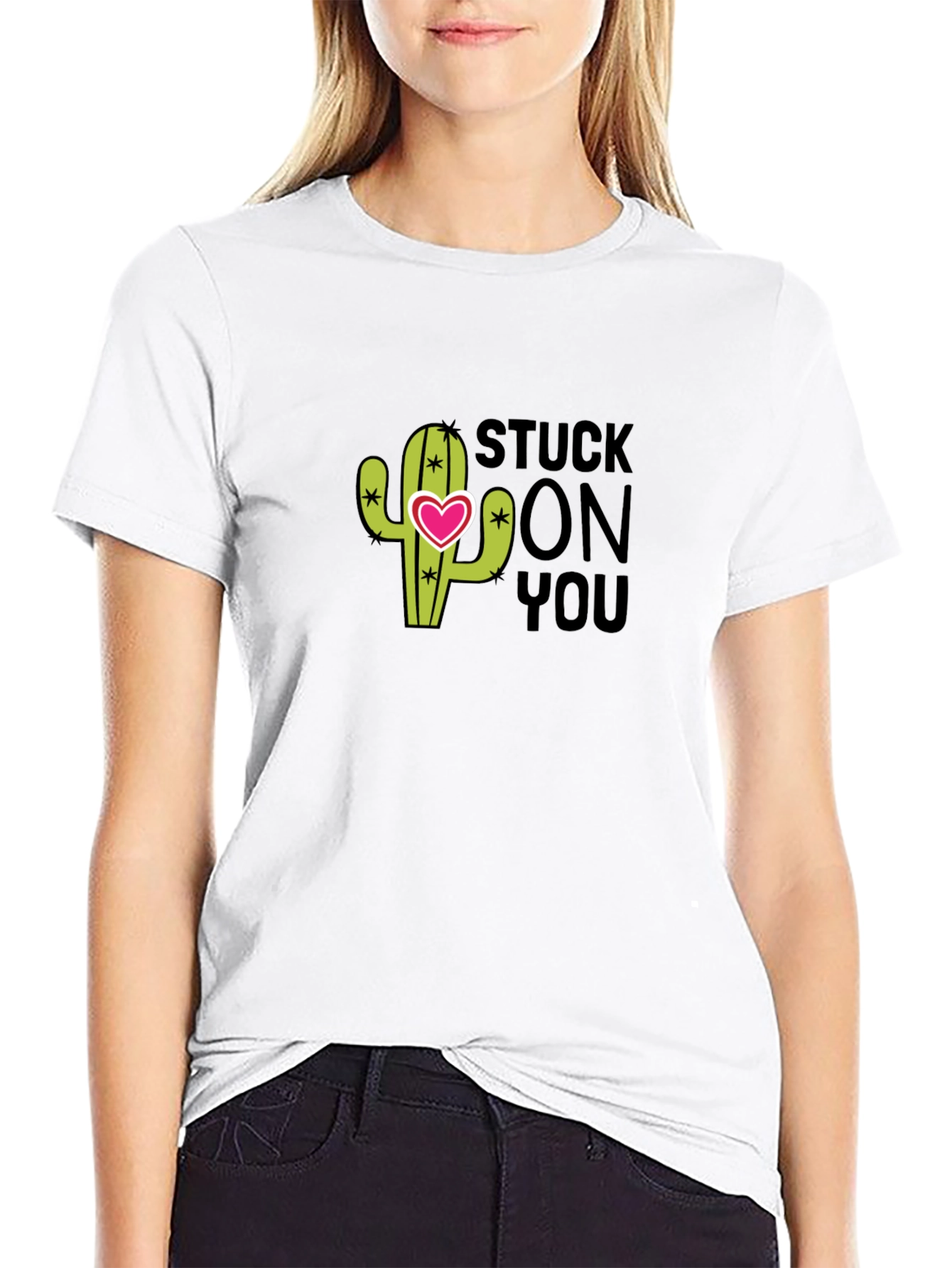 Stuck On You Cactus T-Shirt - Mens Black Tee