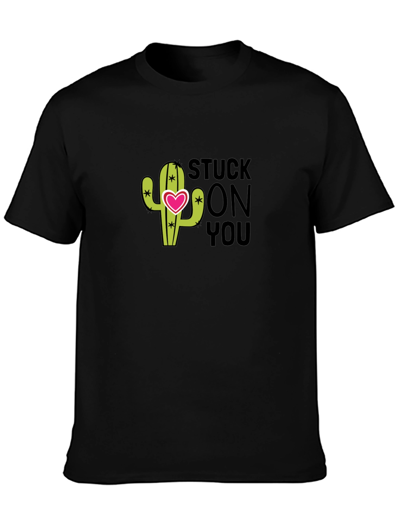 Stuck On You Cactus T-Shirt - Mens Black Tee