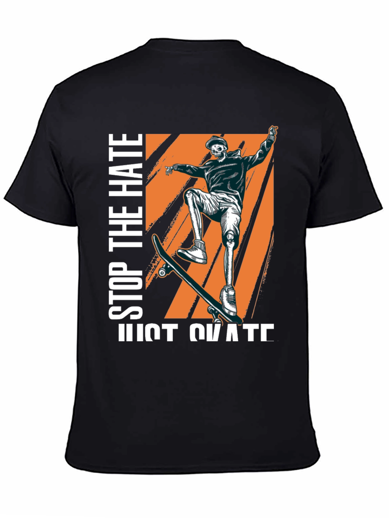 Skateboarder Skeleton Graphic Tee - Stop The Hate