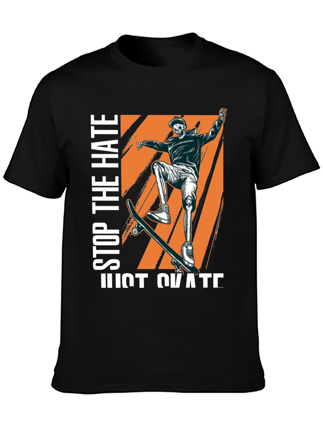 Skateboarder Skeleton Graphic Tee - Stop The Hate
