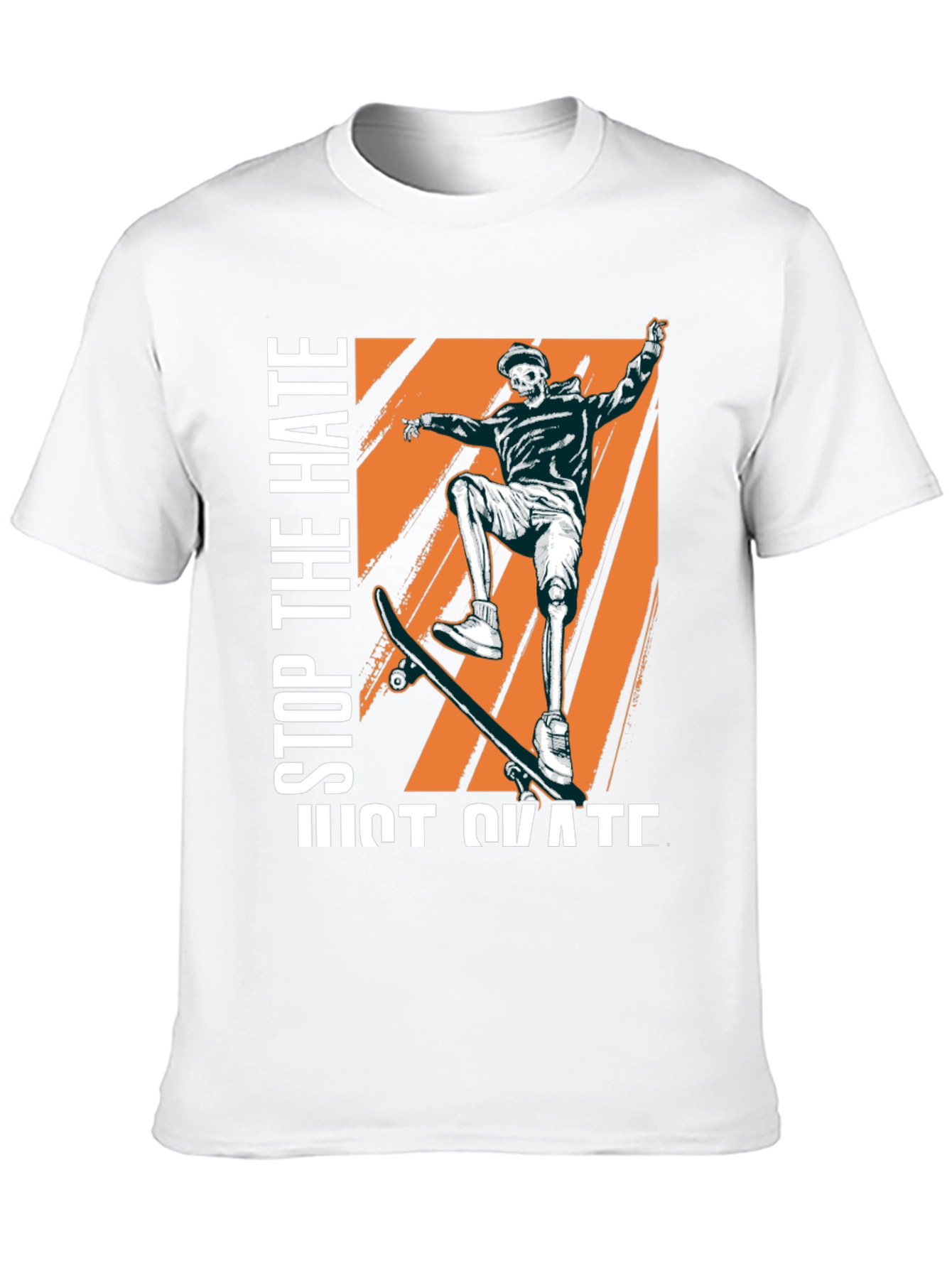 Skateboarder Skeleton Graphic Tee - Stop The Hate