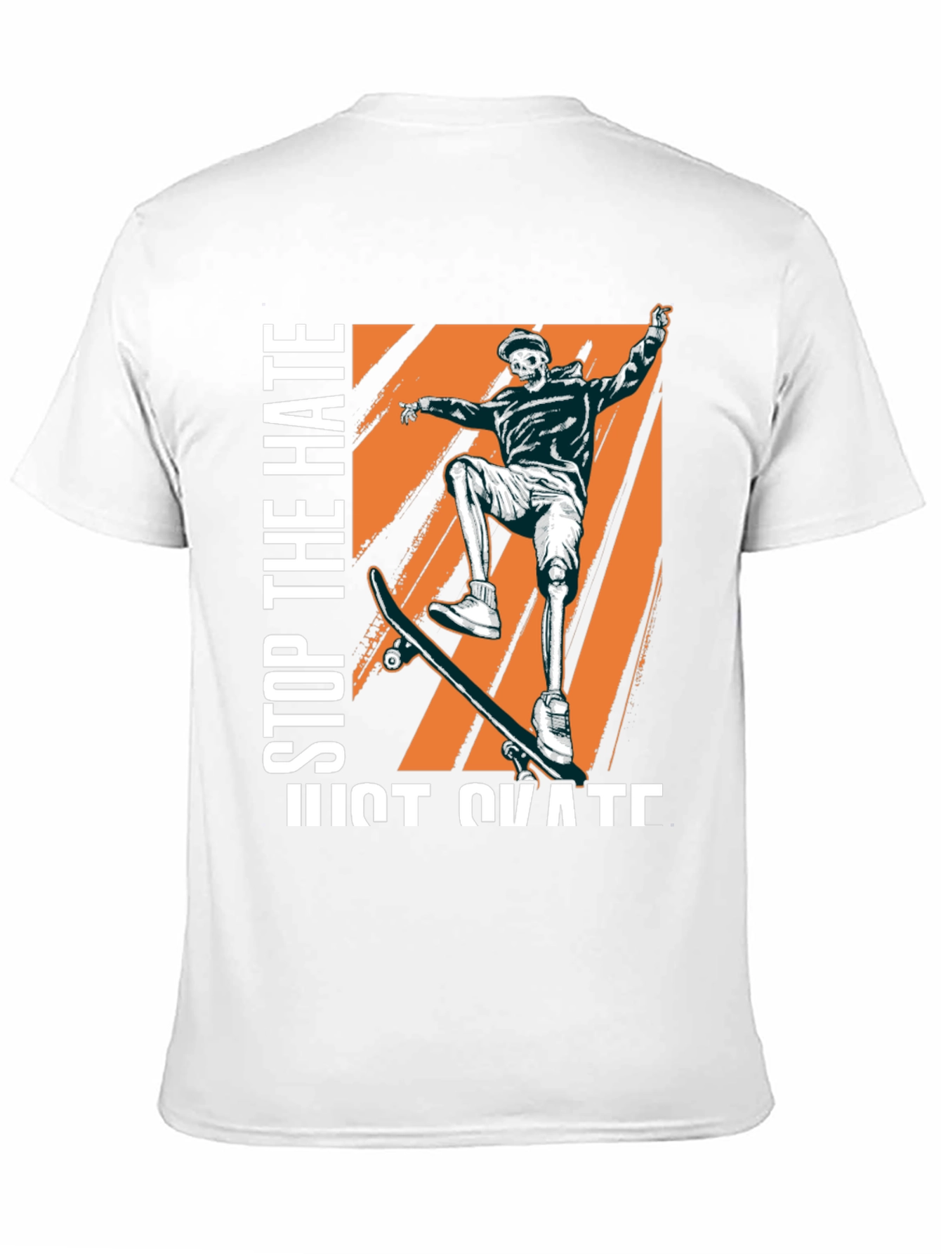 Skateboarder Skeleton Graphic Tee - Stop The Hate