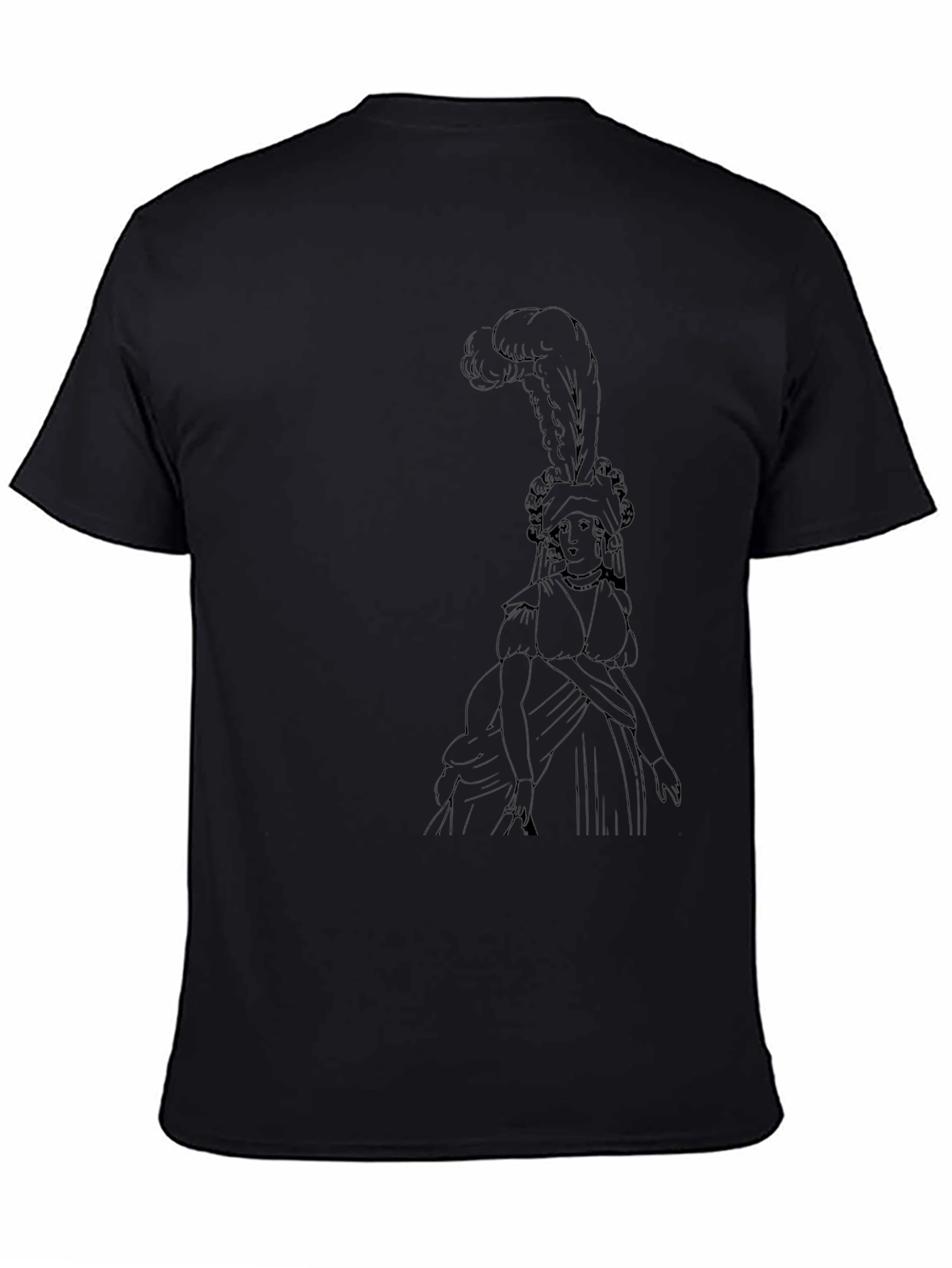 Elegant Lady Graphic Tee - Black Cotton T-Shirt