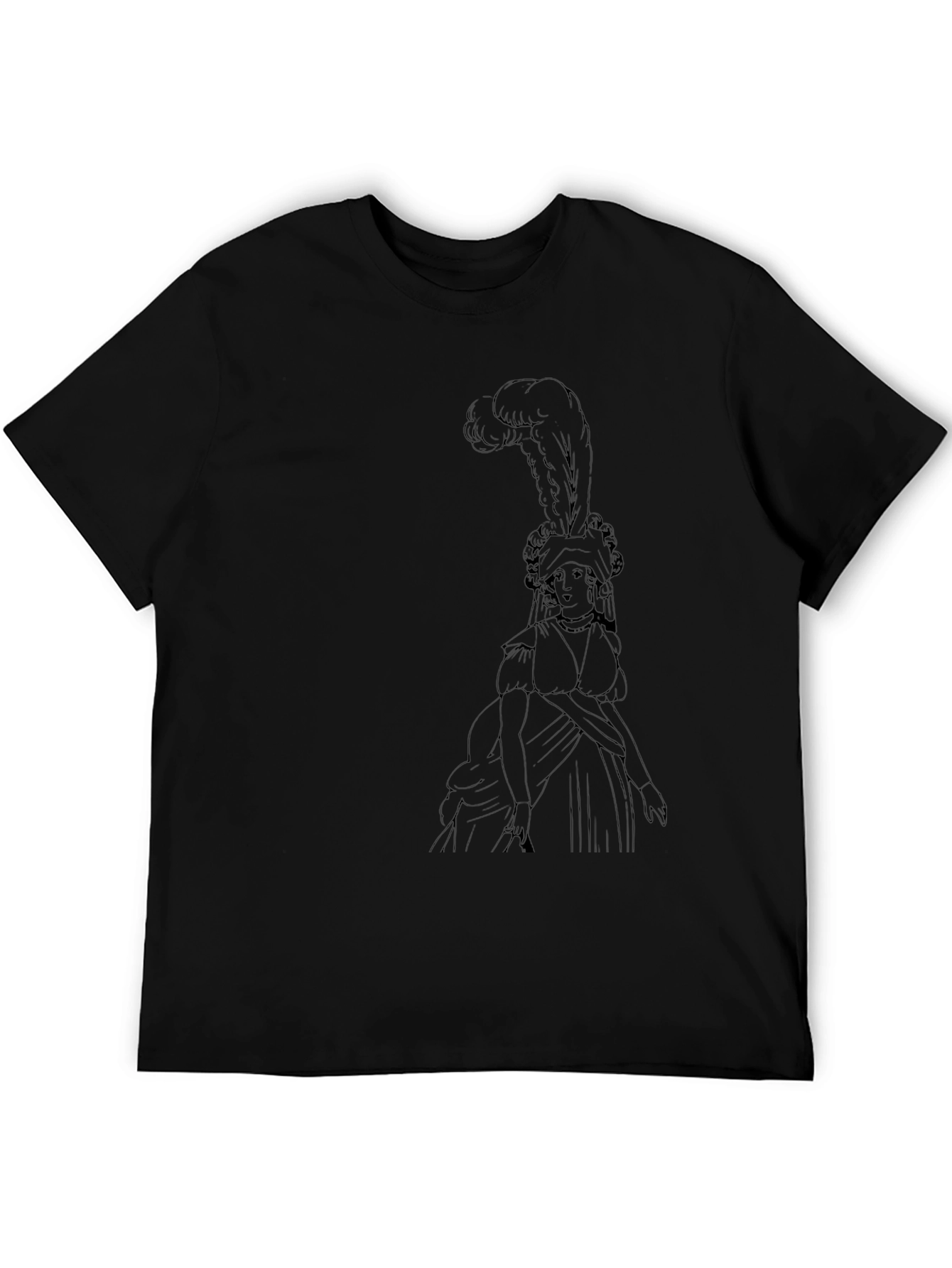 Elegant Lady Graphic Tee - Black Cotton T-Shirt