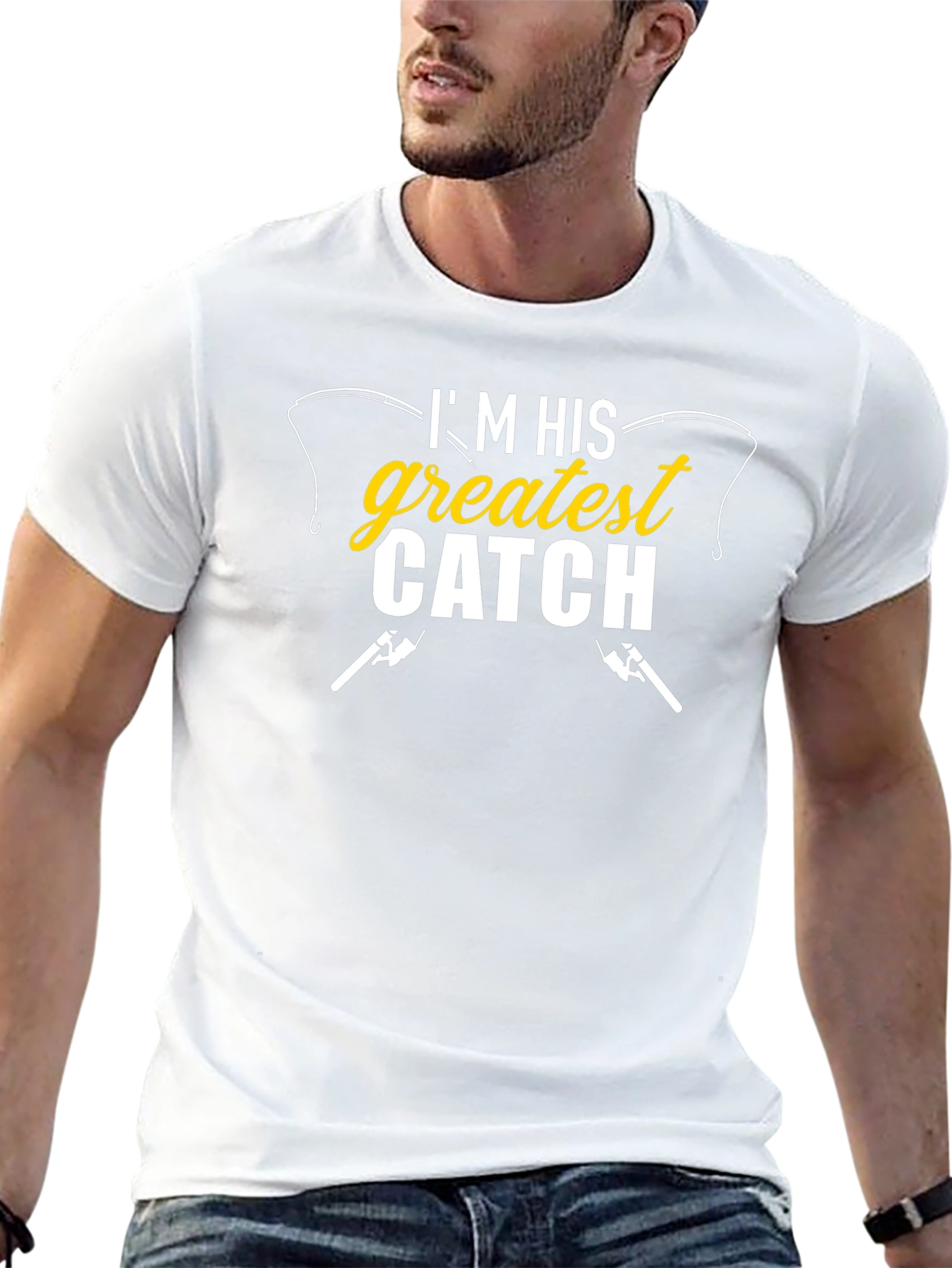 Im His Greatest Catch Black Graphic T-Shirt