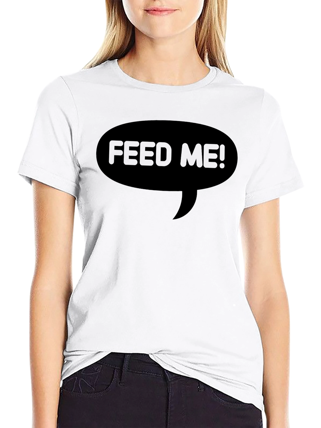 Feed Me! Black T-Shirt - Funny Foodie Tee