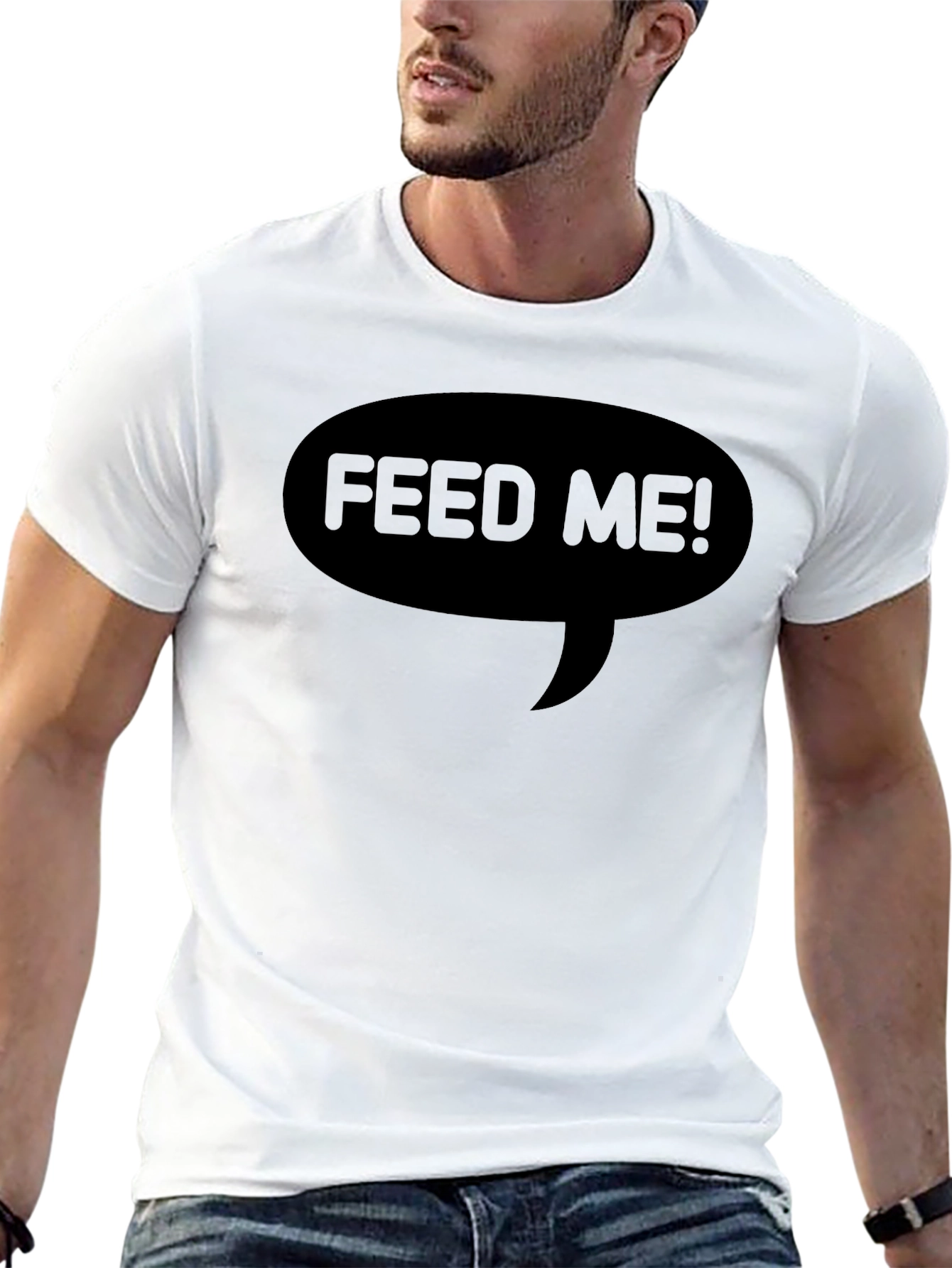 Feed Me! Black T-Shirt - Funny Foodie Tee
