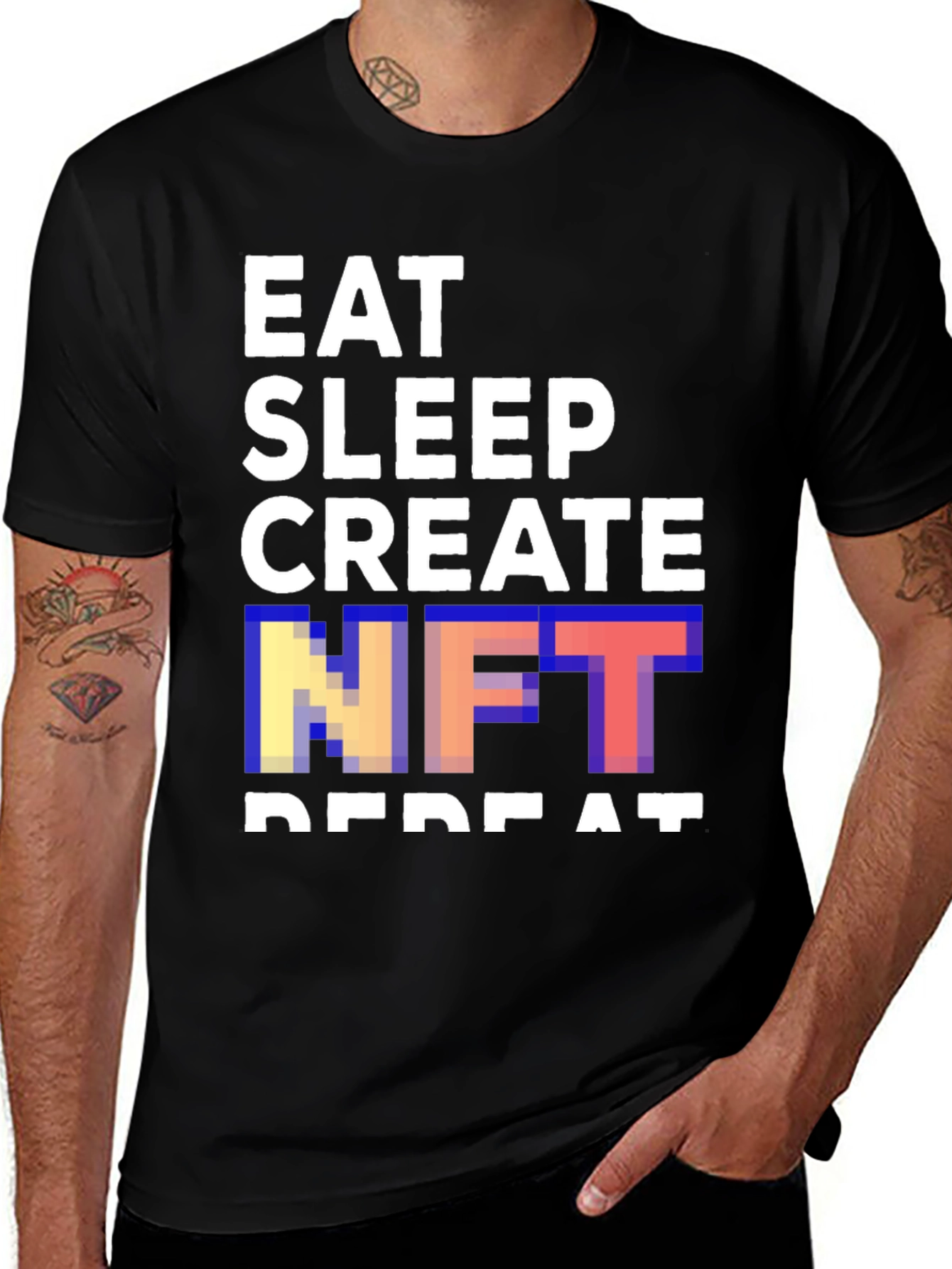 Eat Sleep Create NFT Repeat Black T-Shirt