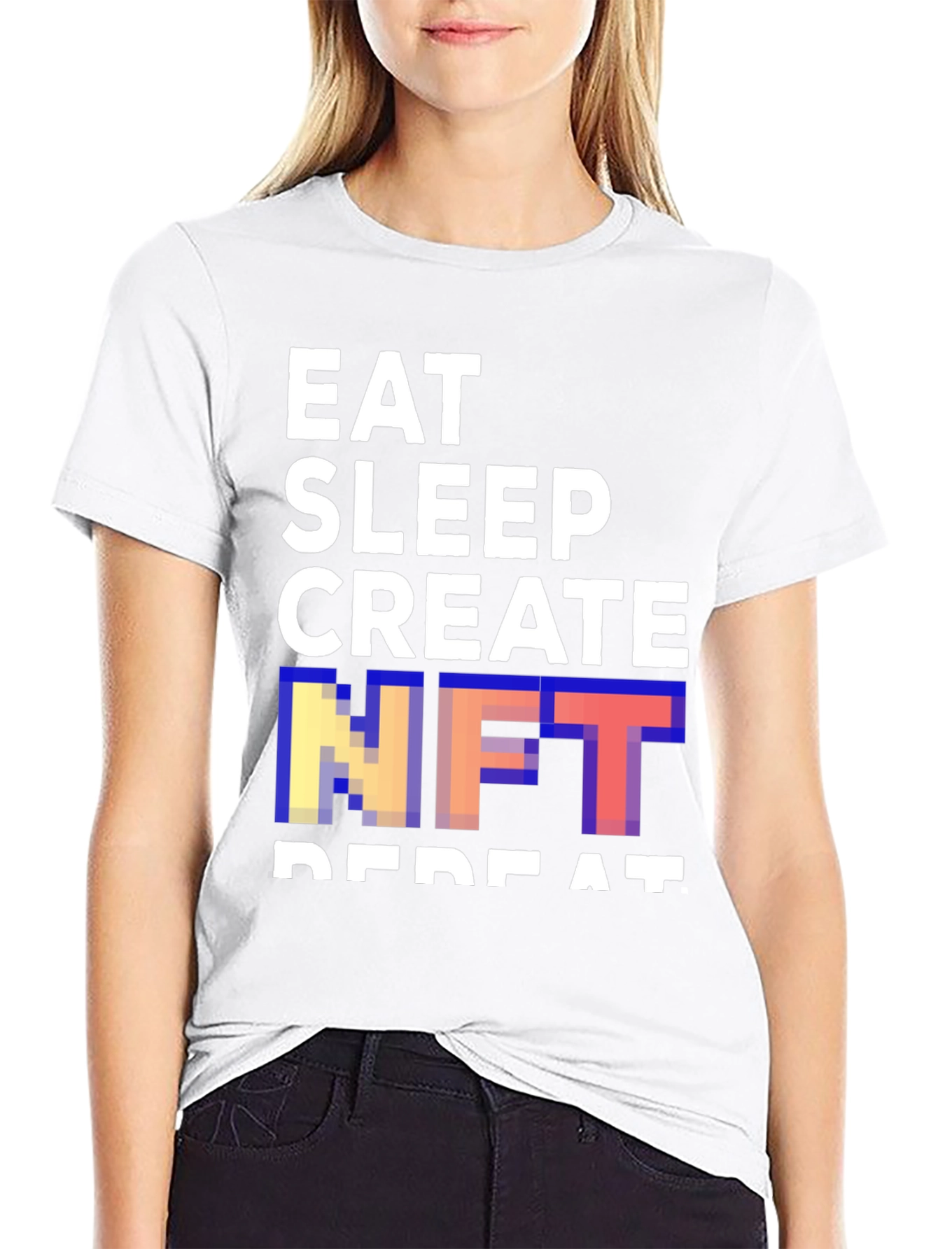 Eat Sleep Create NFT Repeat Black T-Shirt
