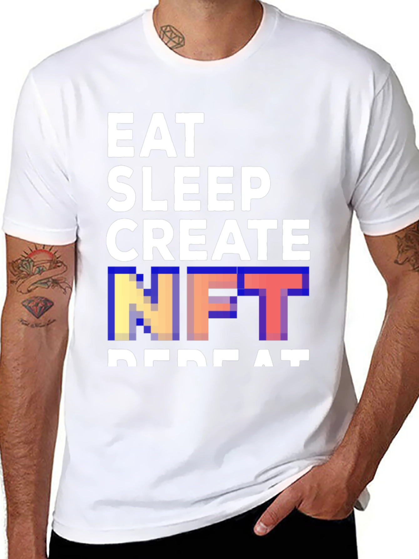 Eat Sleep Create NFT Repeat Black T-Shirt