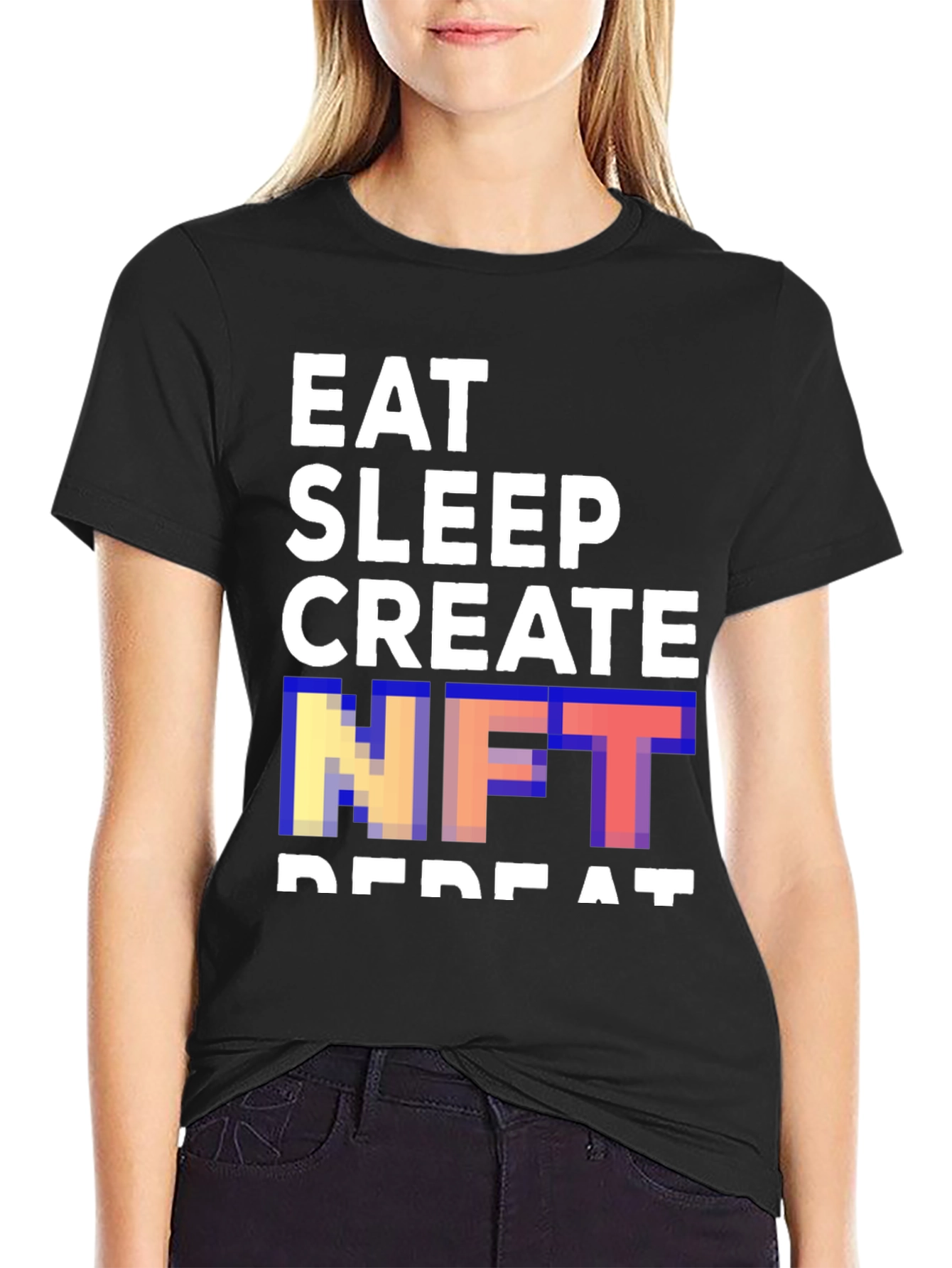 Eat Sleep Create NFT Repeat Black T-Shirt
