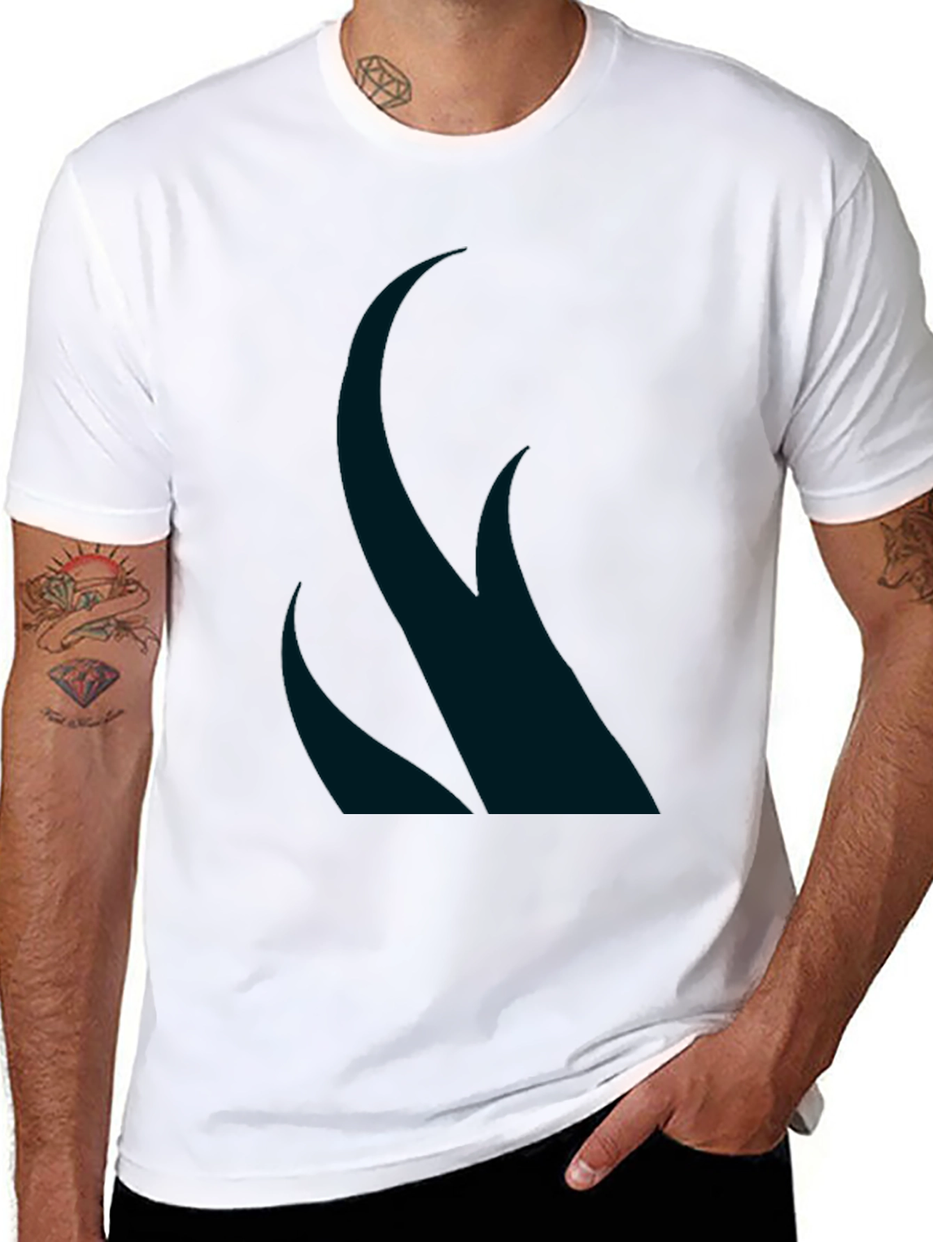 Mens Black Graphic Tee - Abstract Design