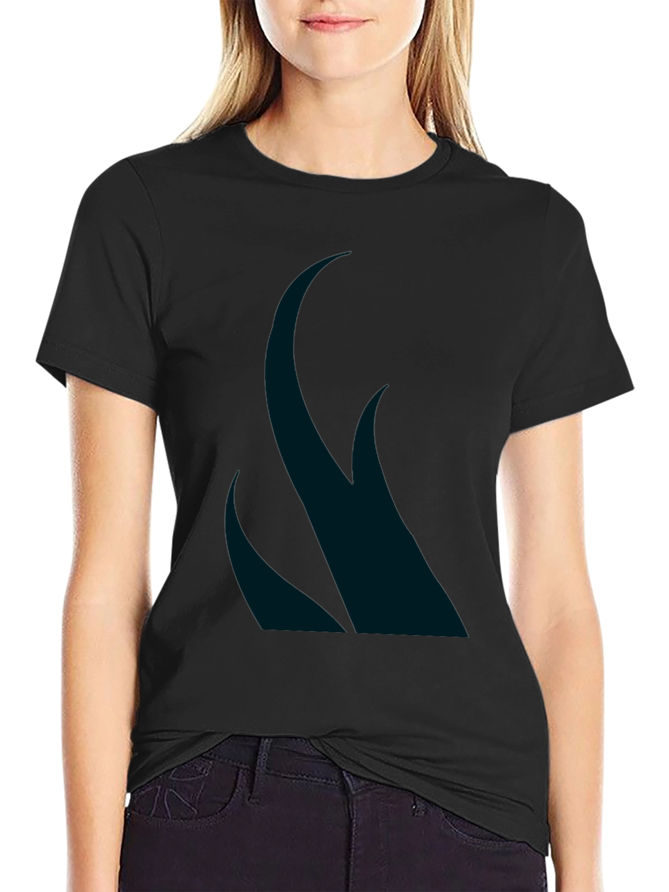Mens Black Graphic Tee - Abstract Design