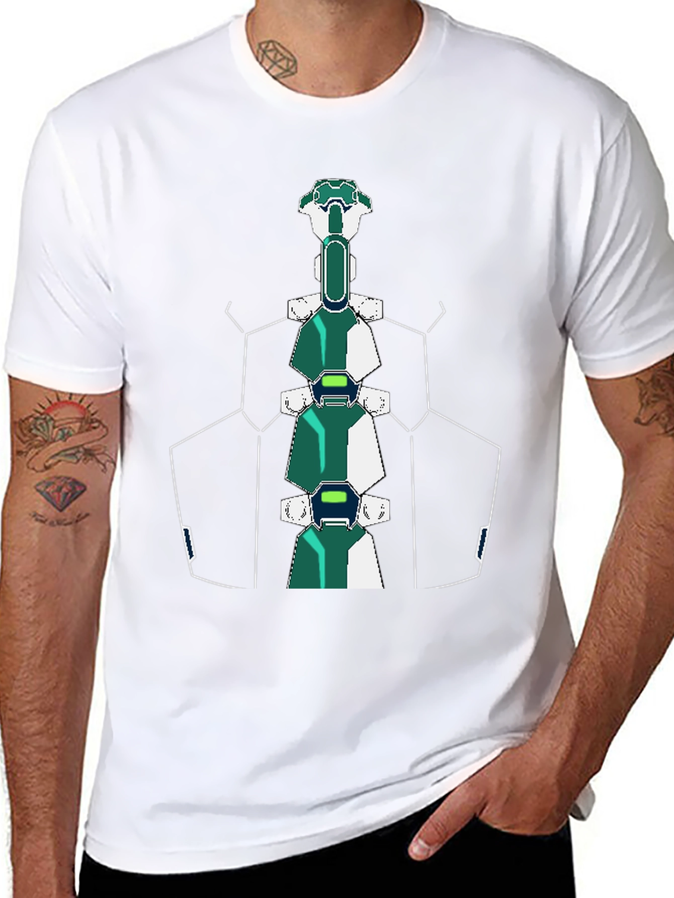 Futuristic Spine T-Shirt - Sci-Fi Style