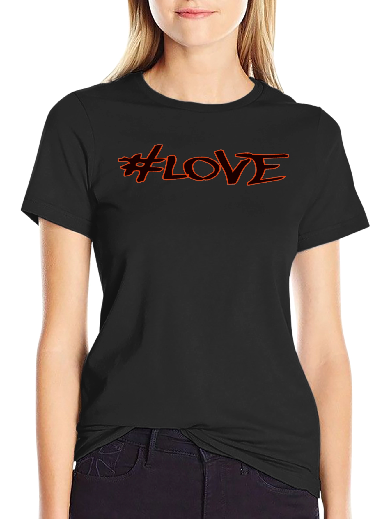 #LOVE Graphic T-Shirt - Casual Black Tee