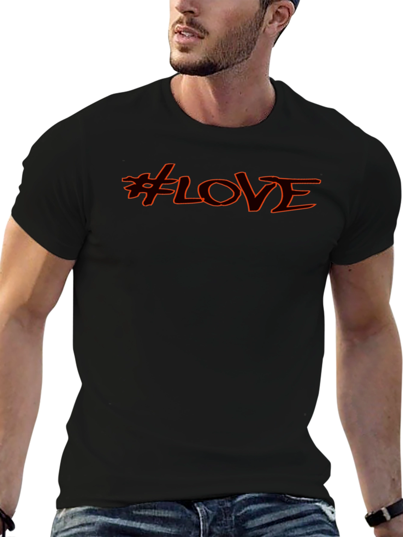 #LOVE Graphic T-Shirt - Casual Black Tee