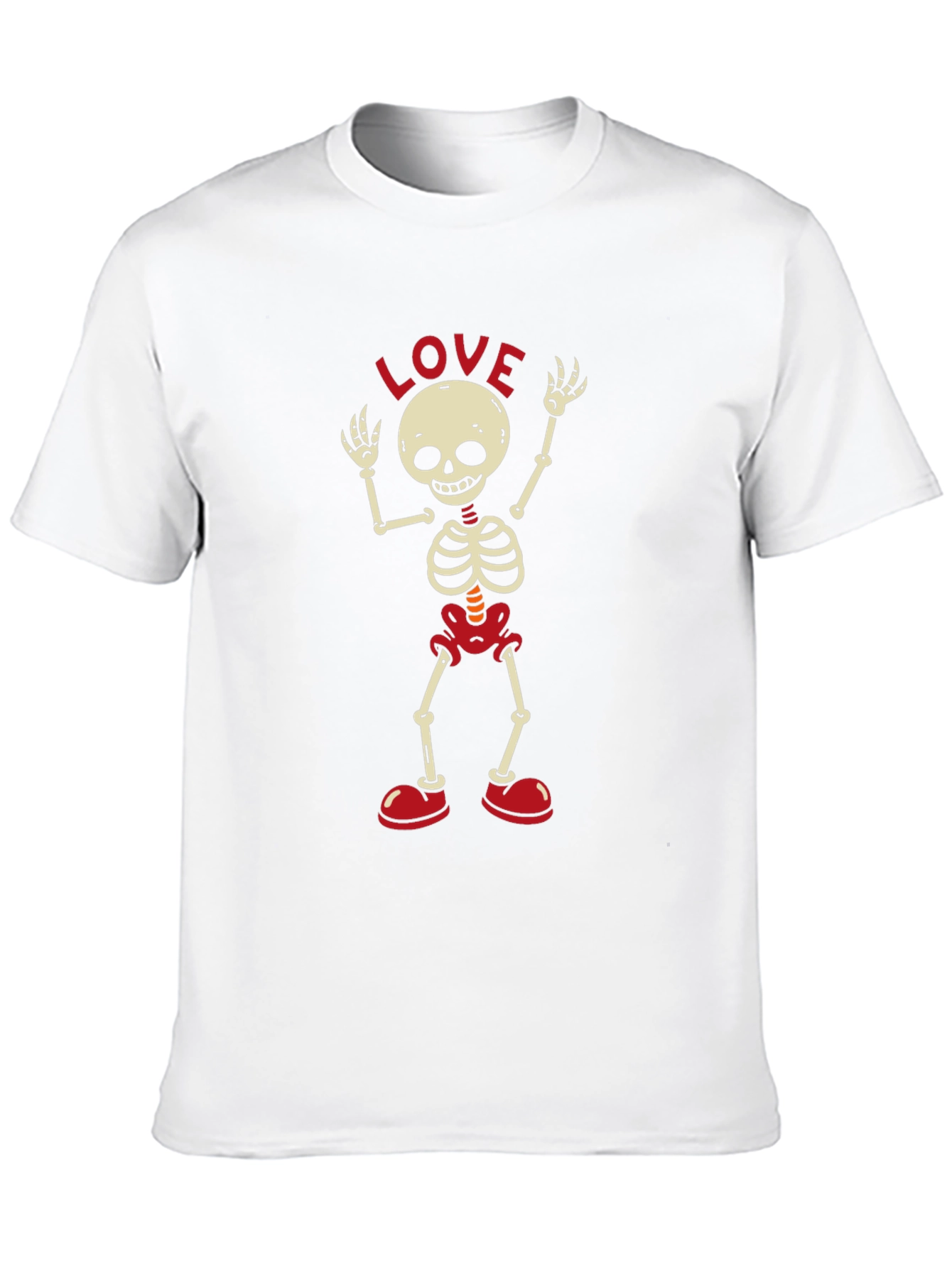 Skeleton LOVE T-Shirt - Black Crew Neck Tee