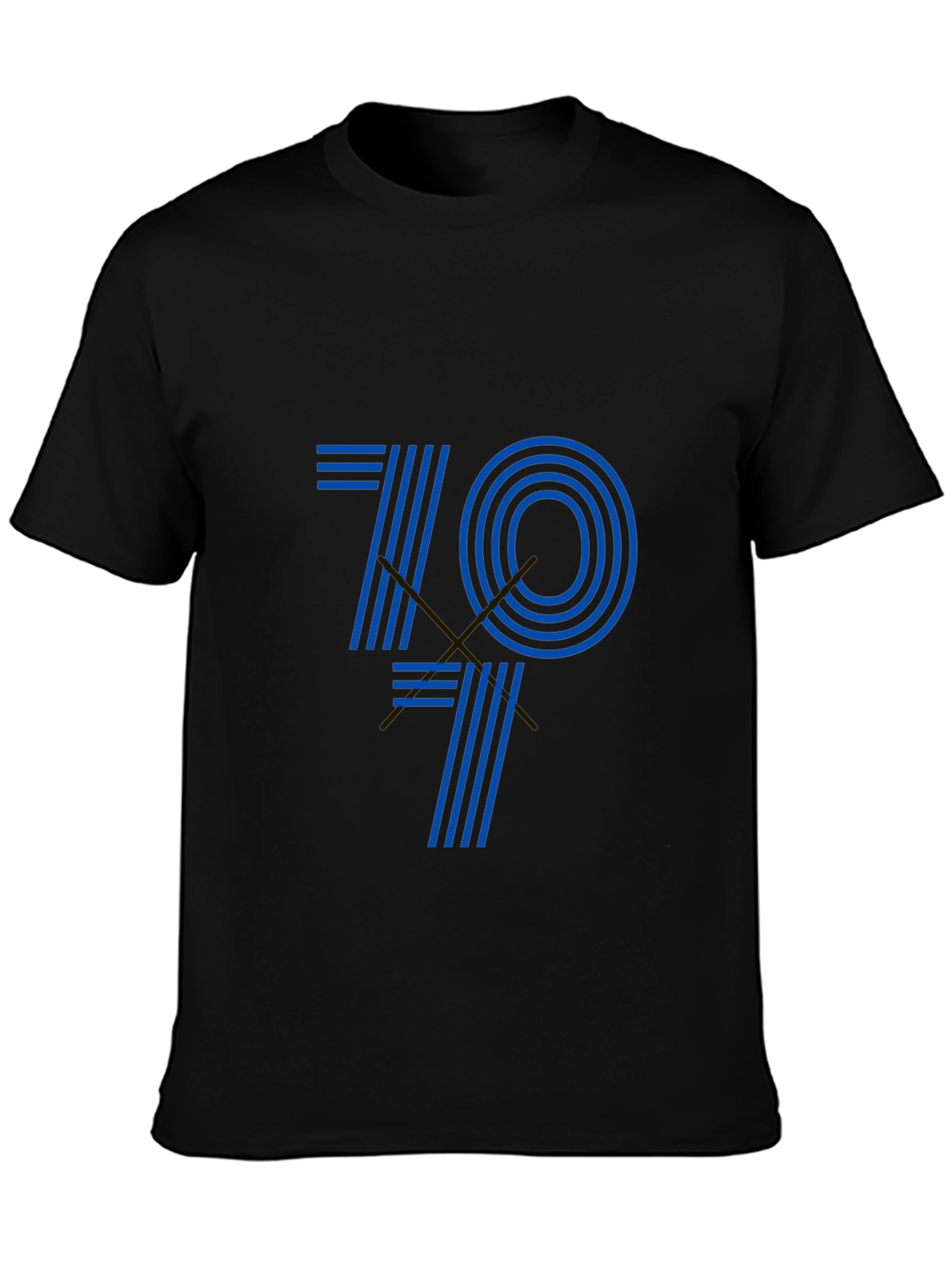 Retro 70s Style Graphic Tee - Black