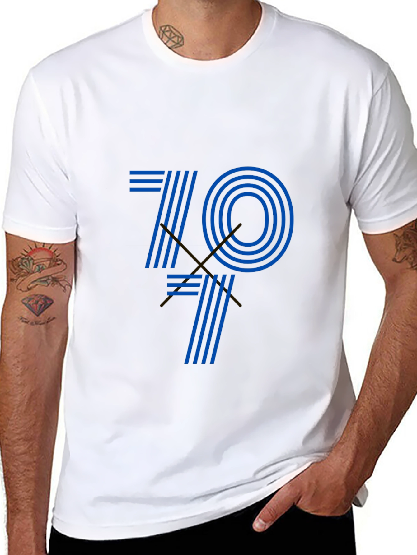 Retro 70s Style Graphic Tee - Black